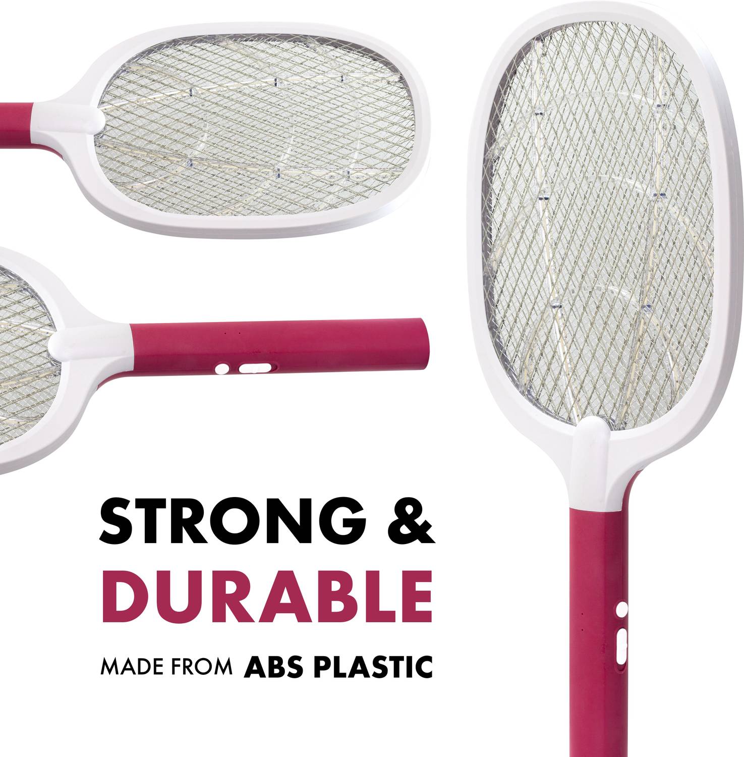 Killato Mosquito Bat Racket Electric Insect Killer, Maroon - Image 2