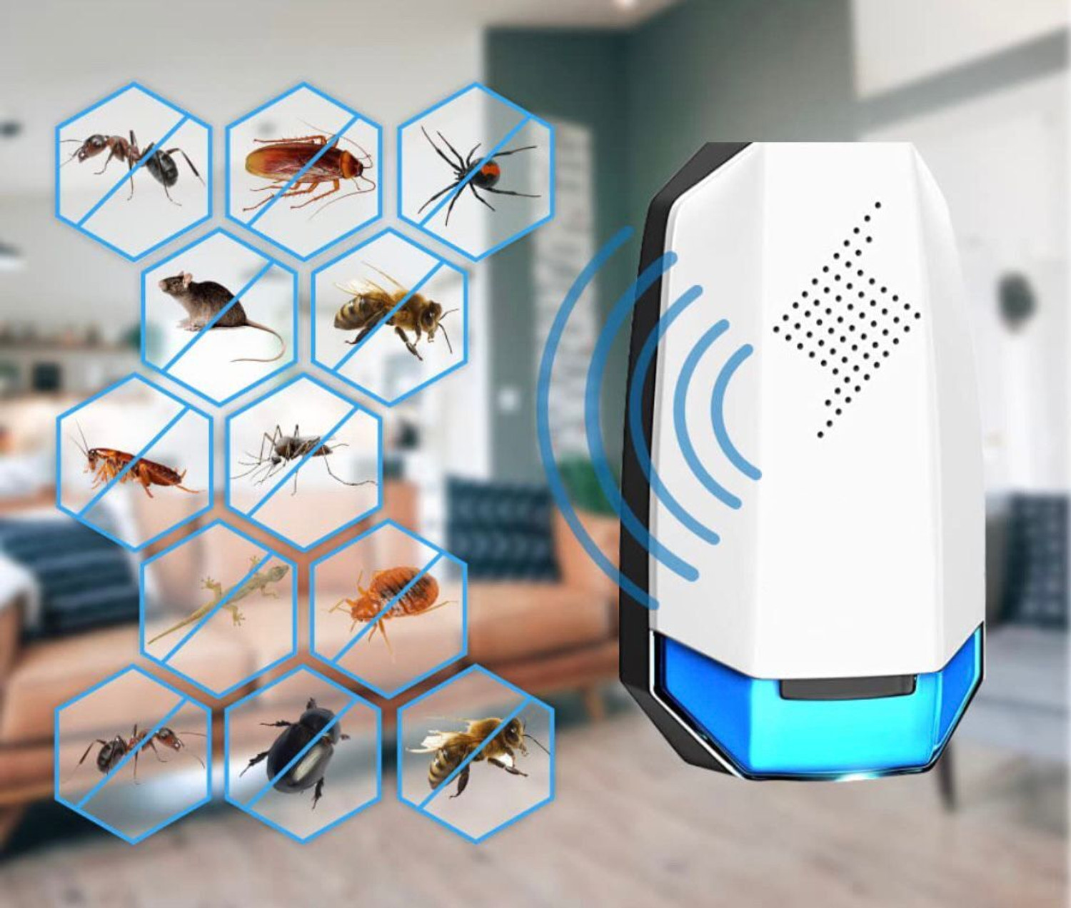 Image of Dr.PestGo Ultrasonic Smart Pest Device | Lizard & Rat Plug-in Safe Electric Insect Killer Indoor, Outdoor