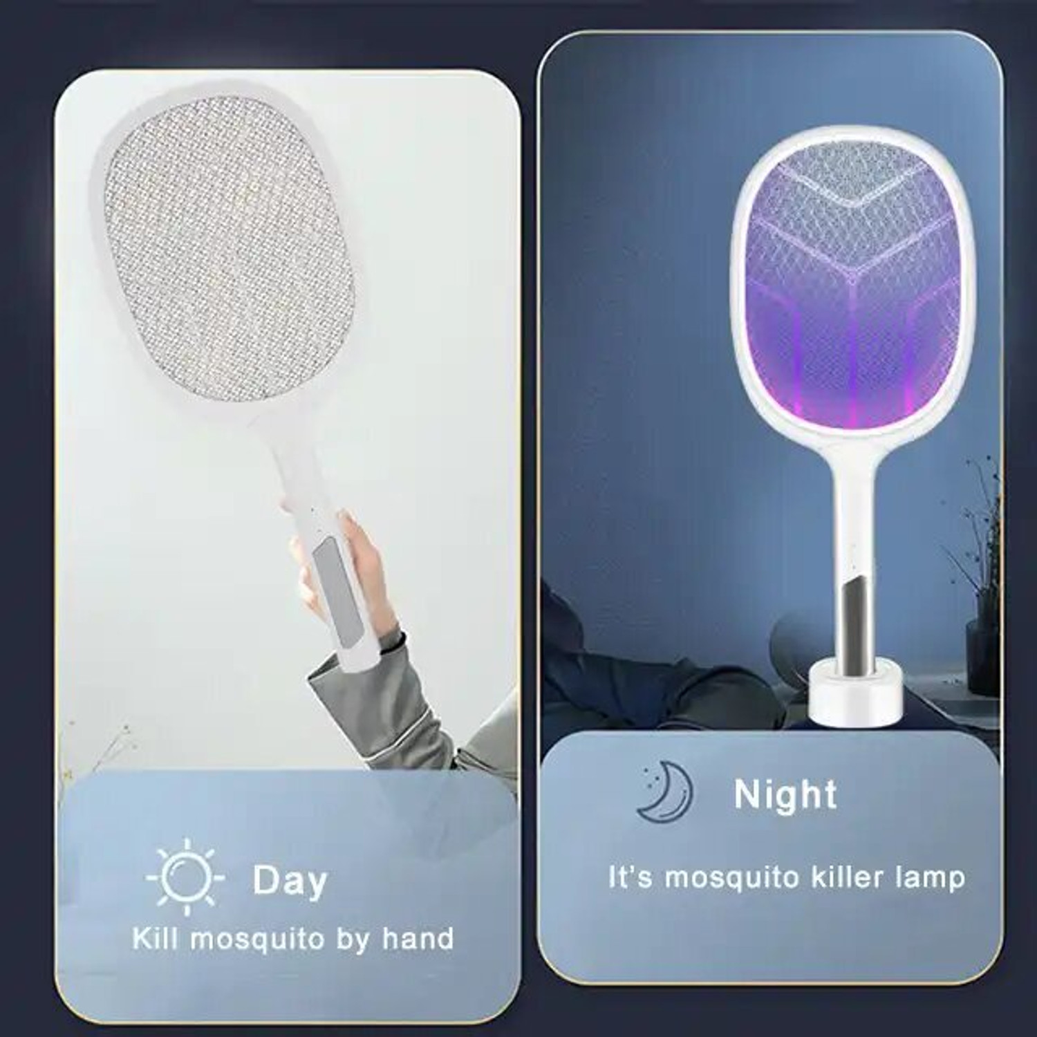 Image of Kwisy Mosquito Racket with UV Light Lamp Five Nights Mosquito Killer Electric Insect Killer Indoor (Bat)