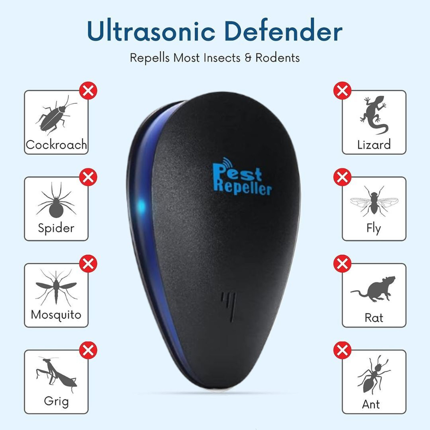 Image of Pest Repel Ultrasonic Insect Killer Machine | Safe Pest Control | Mosquito Electric Insect Killer Indoor, Outdoor