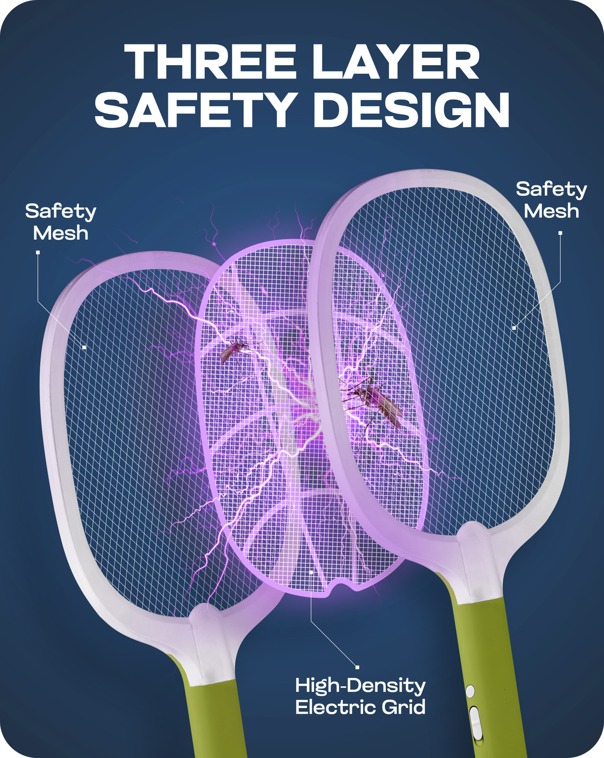 Image of Killato 2 in 1 Mosquito Bat with UV Light, 1800 mAh Lithium Battery, Auto + Manual Kill Electric Insect Killer Indoor, Outdoor