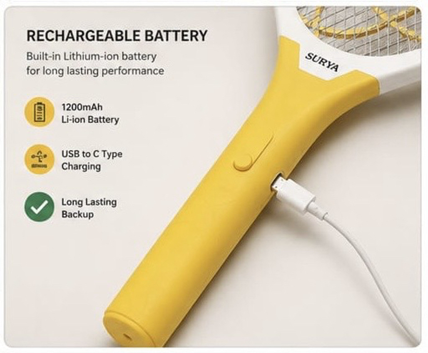 Image of surya roshi Racket Pro Electric Insect Killer Outdoor, Indoor