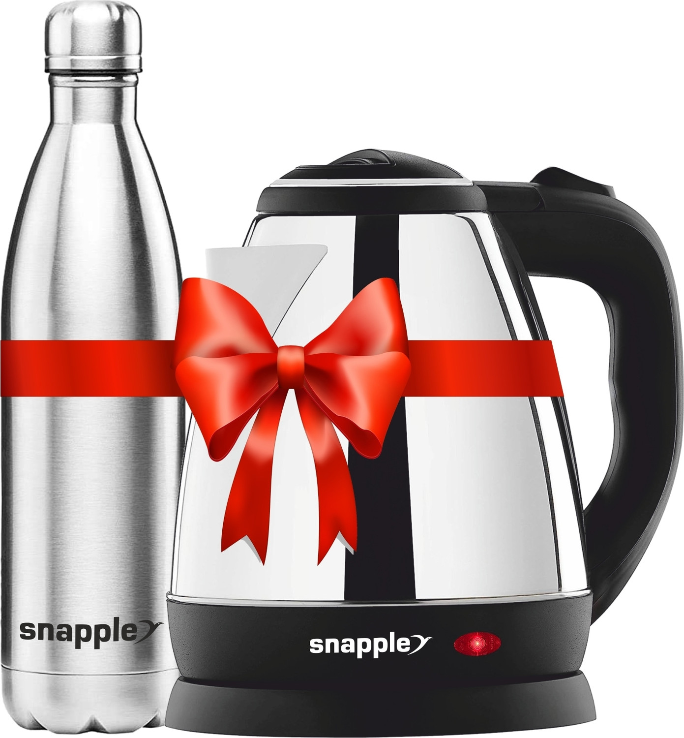 Image of Snapple Electric Kettle 1.5L & 500ml Vaccum Insulated Water Bottle Hot & Cold Gift Pack Beverage Maker