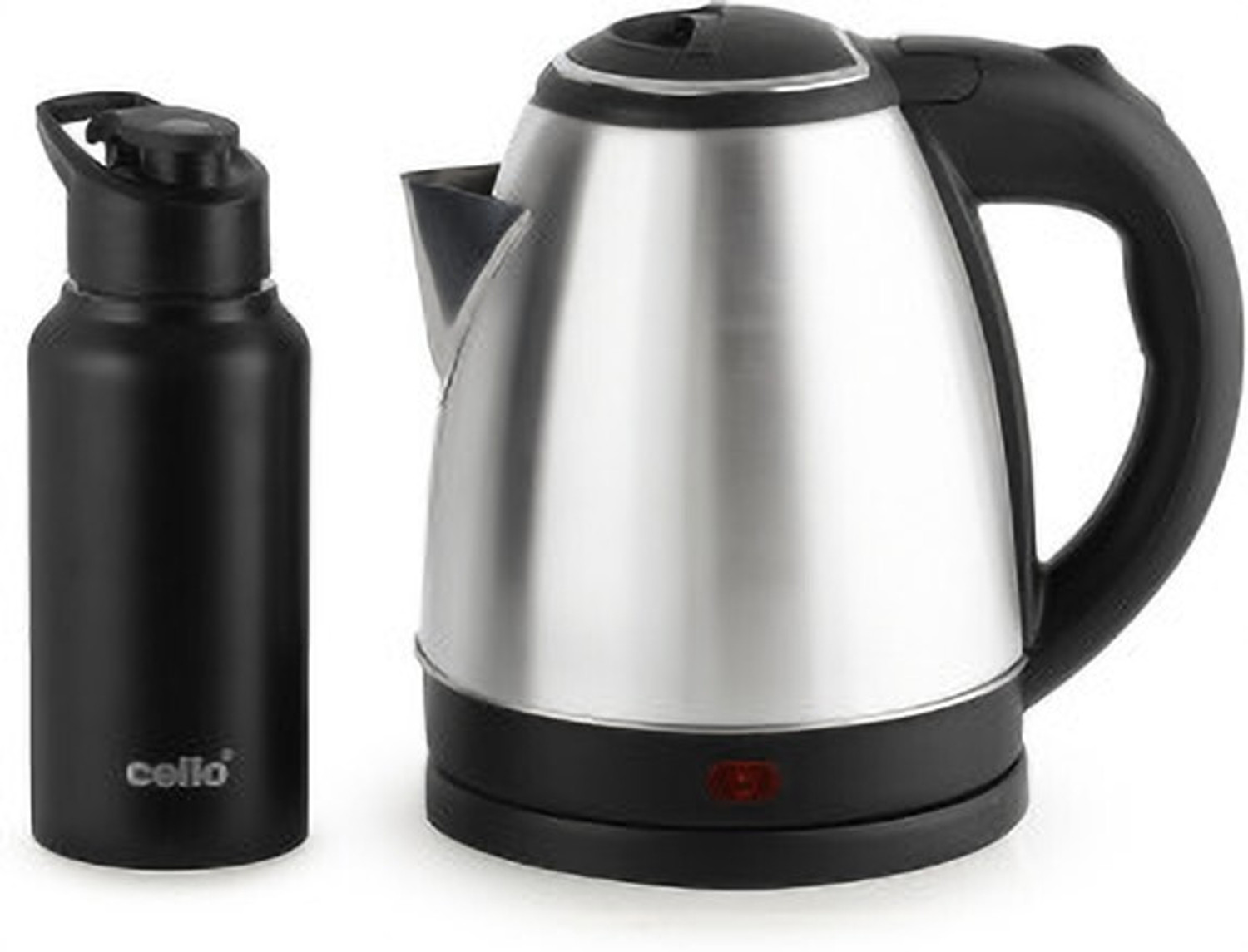 Image of cello Quick Boil Lifestyle Kettle 1.5 L + Sippa 500 ML Stainless Steel Water Bottle Electric Kettle