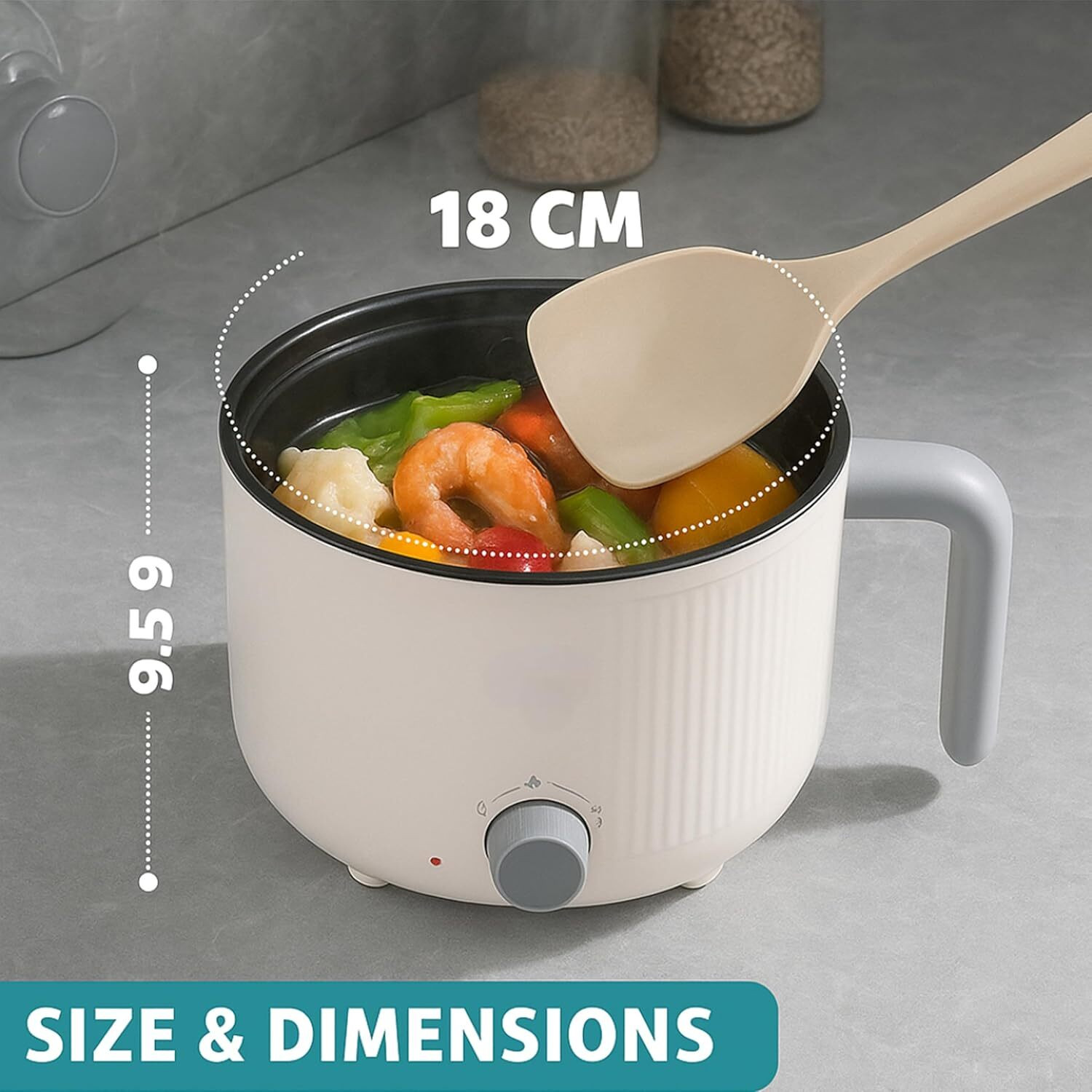 Image of Kavonex All-in-One Electric Cooking Pot with Steamer Food Steamer, Rice Cooker, Travel Cooker, Egg Boiler