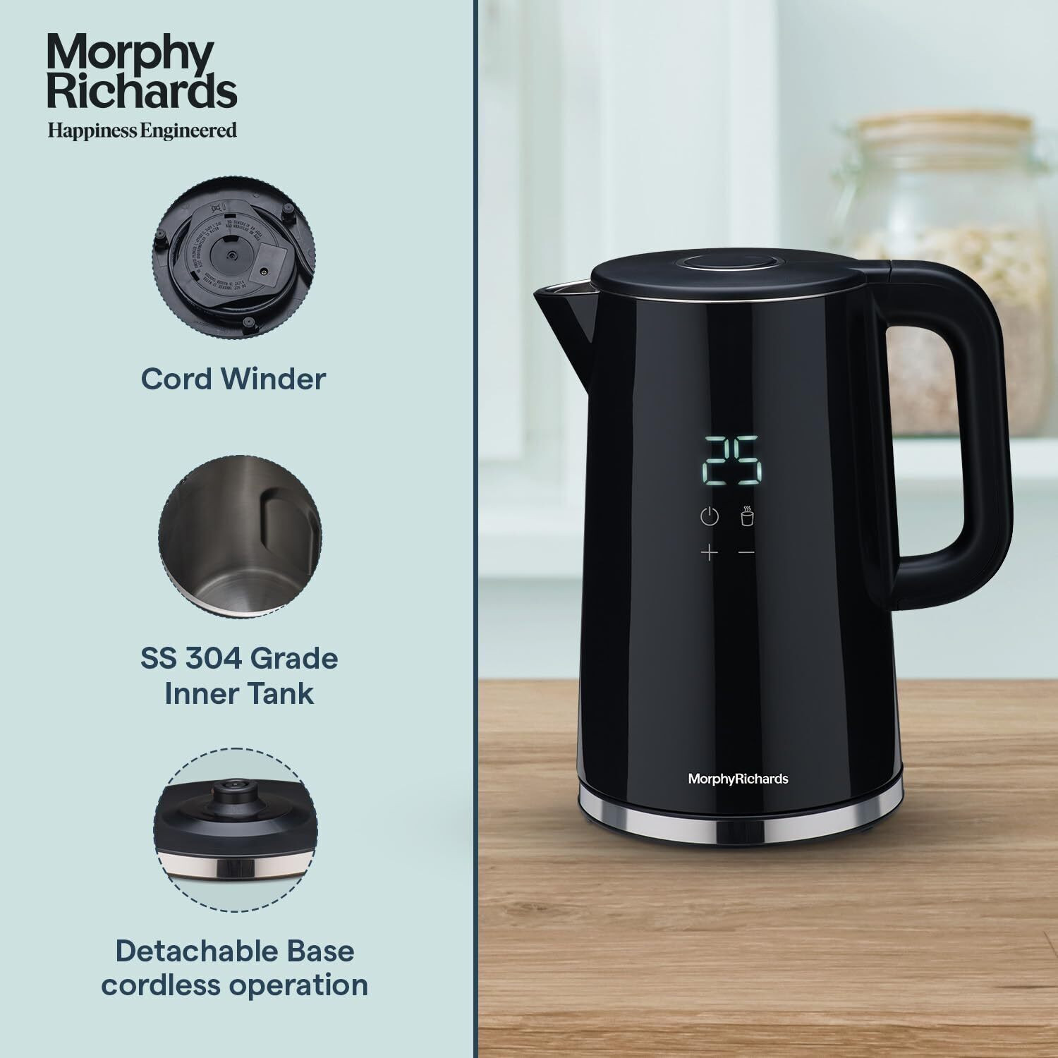 Image of Morphy Richards Windsor Series 1.7 Litre Digital Electric Kettle Electric Kettle