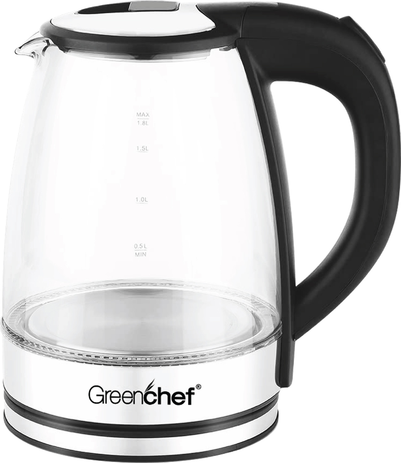 Image of Greenchef Aura Electric Glass kettle 1.8Litres Capacity 1500 Watts Power Electric Kettle