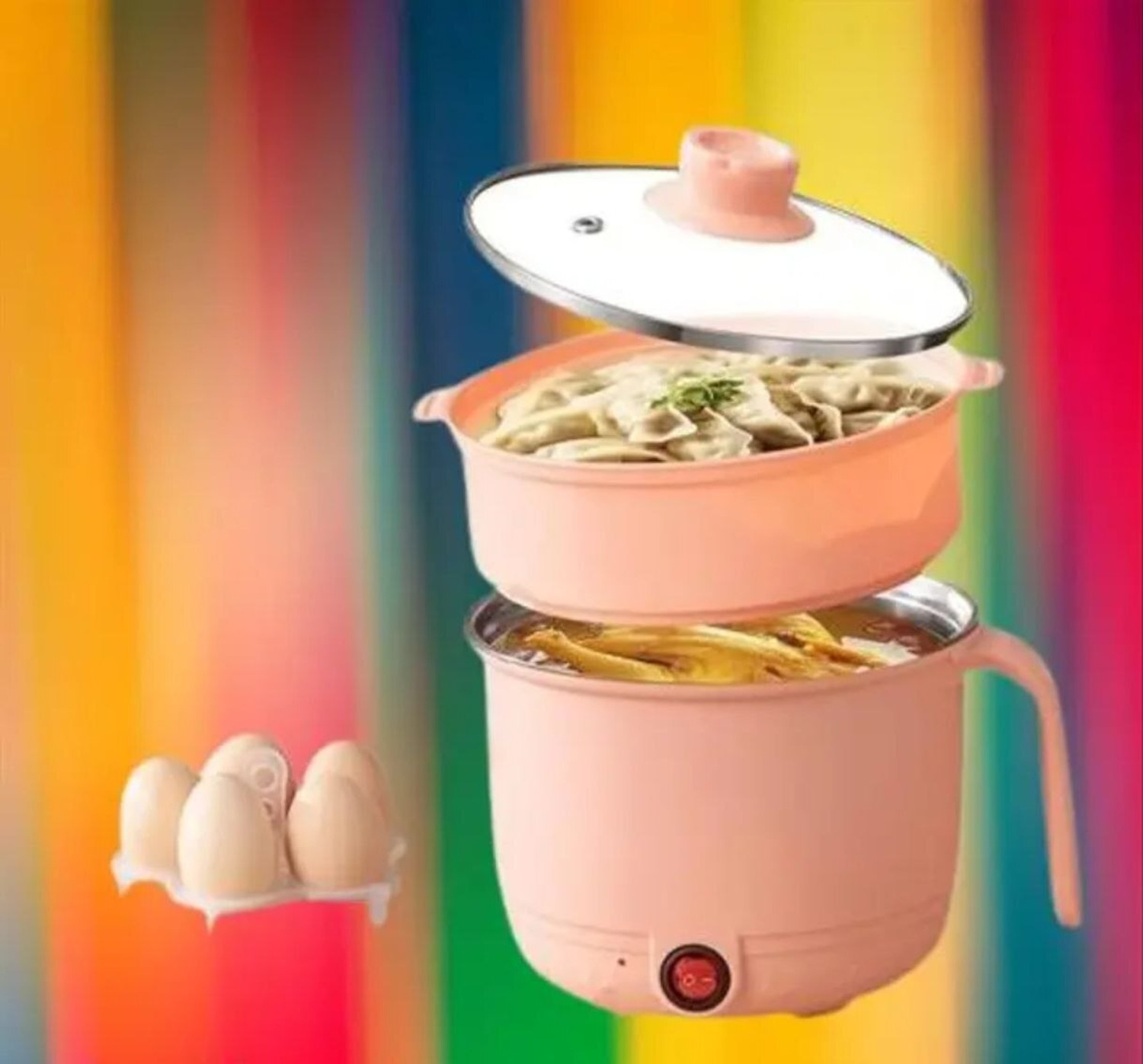 Image of WeProve Multipurpose Electric Kettle 1.5 Litter Steel Electric Pot with Steamer Noodles Multi Cooker Electric Kettle