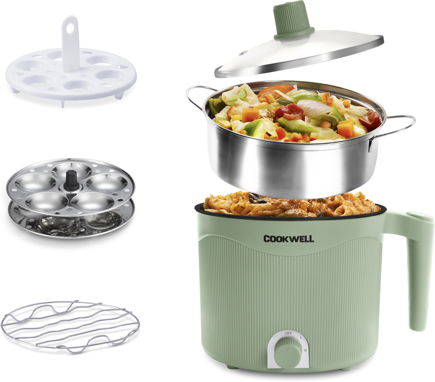Image of cookwell Multipurpose Nonstick Kettle Multi Cooker Electric Kettle