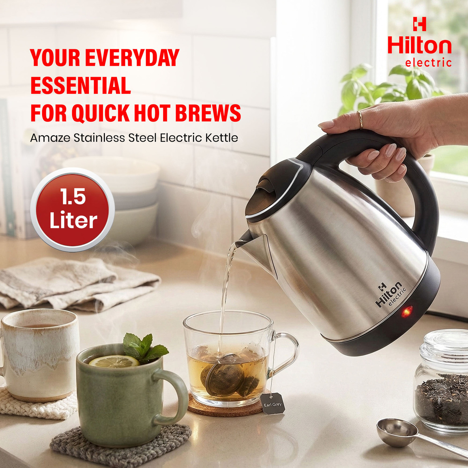 Image of HILTON HEK-1.5 Electric Kettle