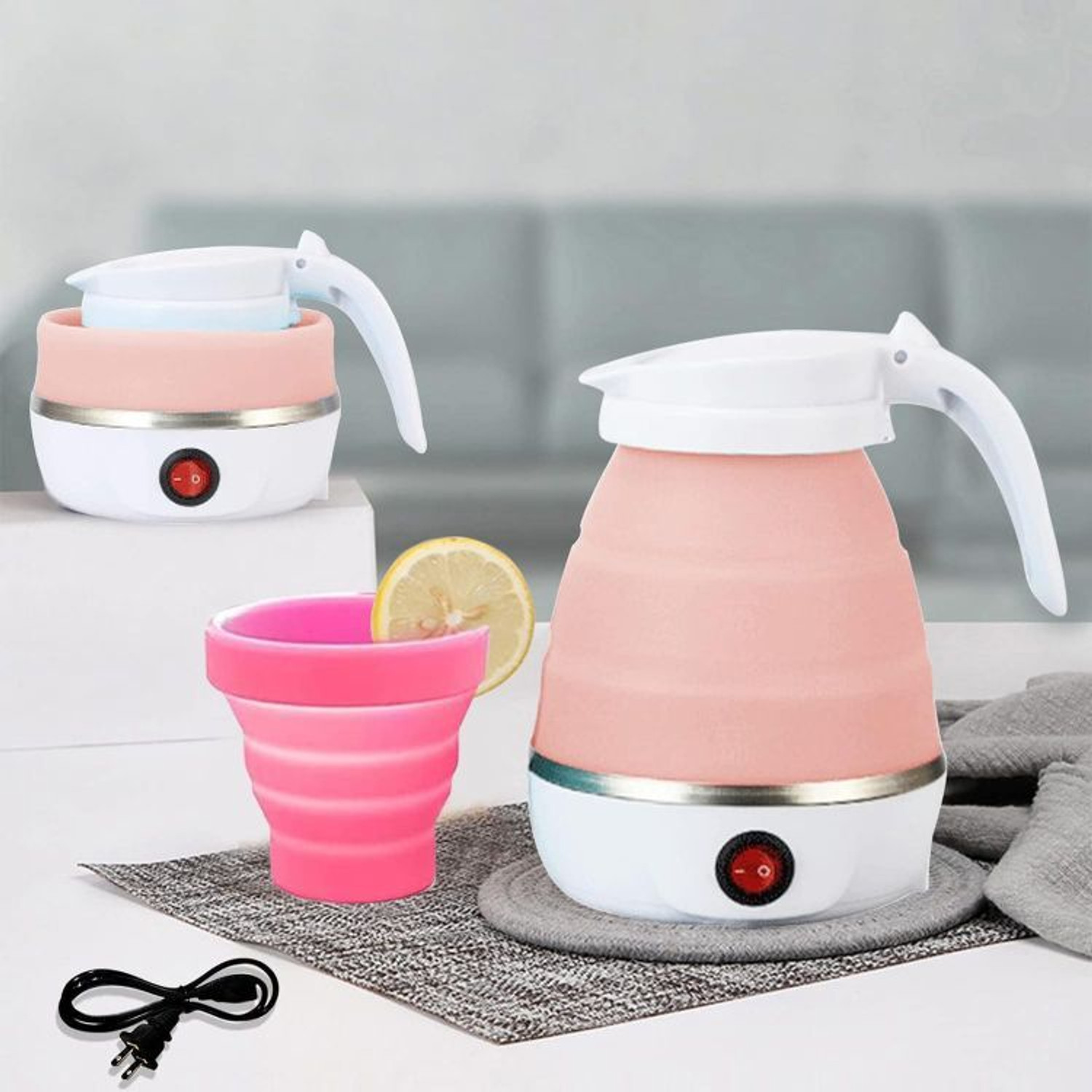 Image of Radhe kettle 162 Foldable Fast Boiling Portable Electric Kettle-Silicone Hot Water Beverage Maker