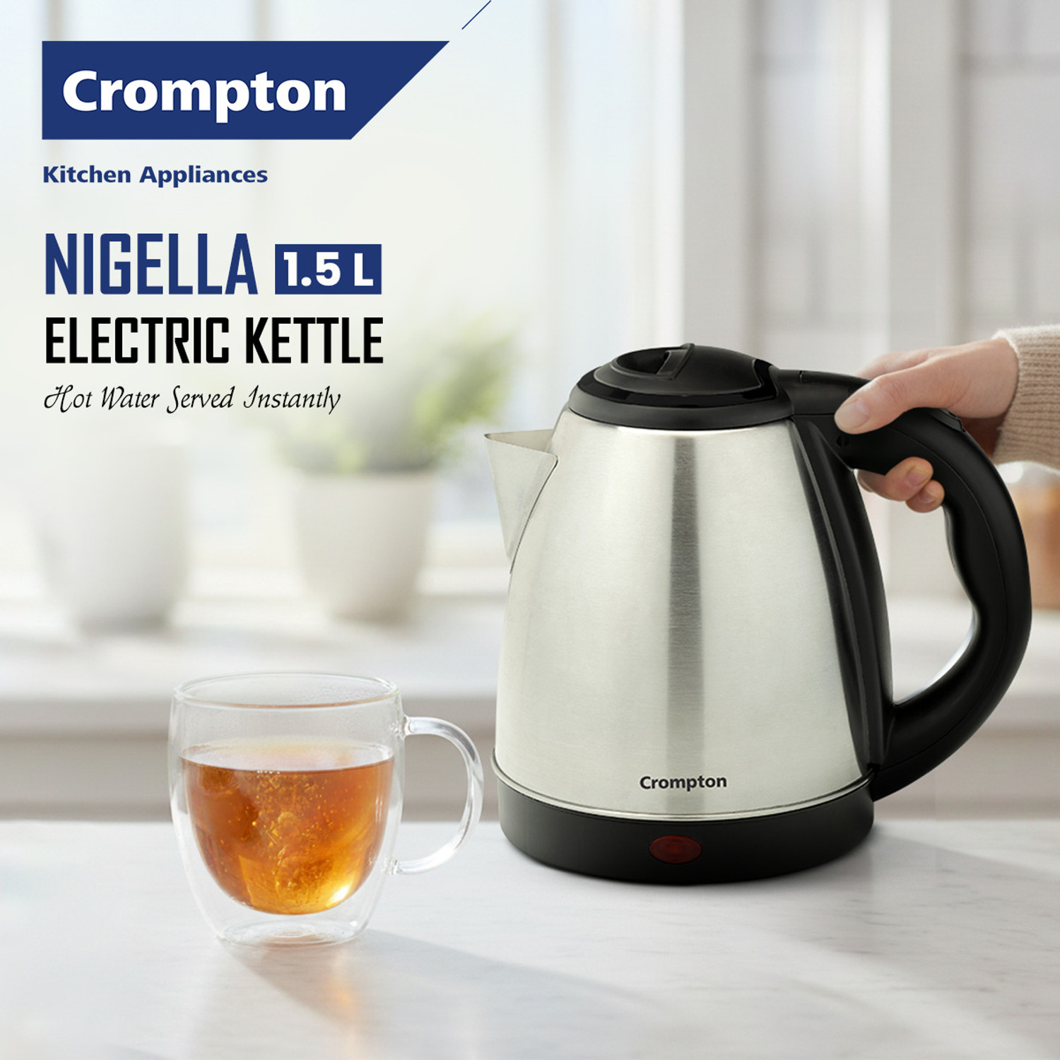 Image of Crompton Nigella 1.5L Stainless Steel Electric Kettle Electric Kettle