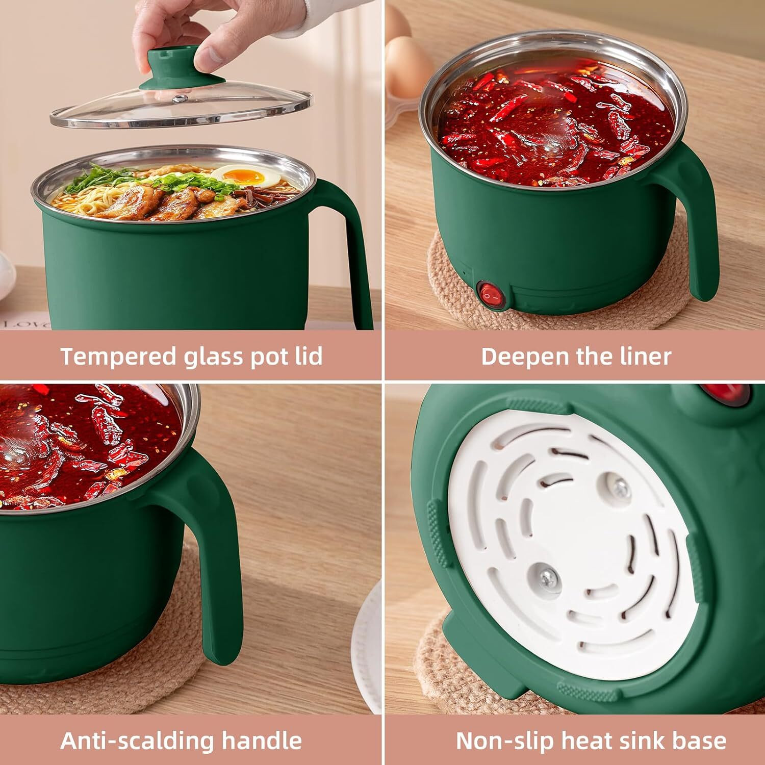 Image of Anadaya Enterprise Electric Multifunction Cooking Pot 1.5 Litre Multi-Purpose Cooker Electric Kettle