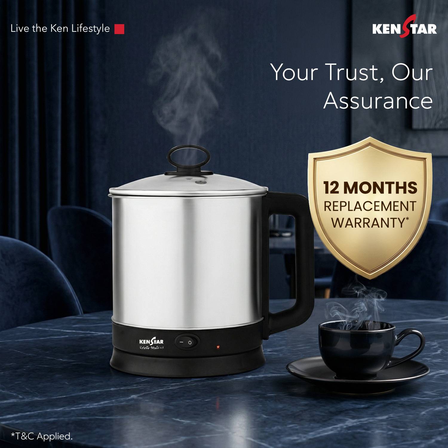 Kenstar Estella Multi 1.5 L Electric Kettle - Image 4
