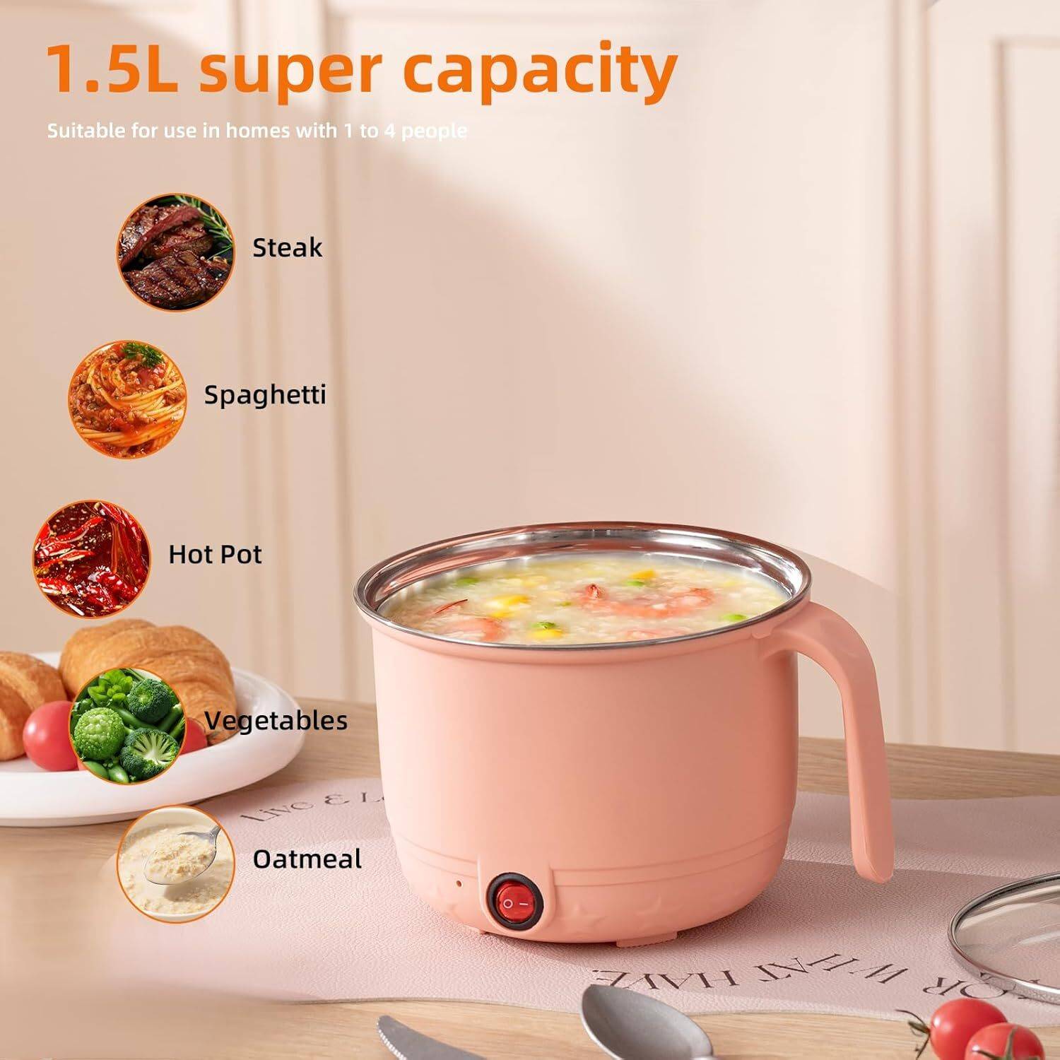 DEEP Multipurpose Electric Kettle 1.5L - Image 3