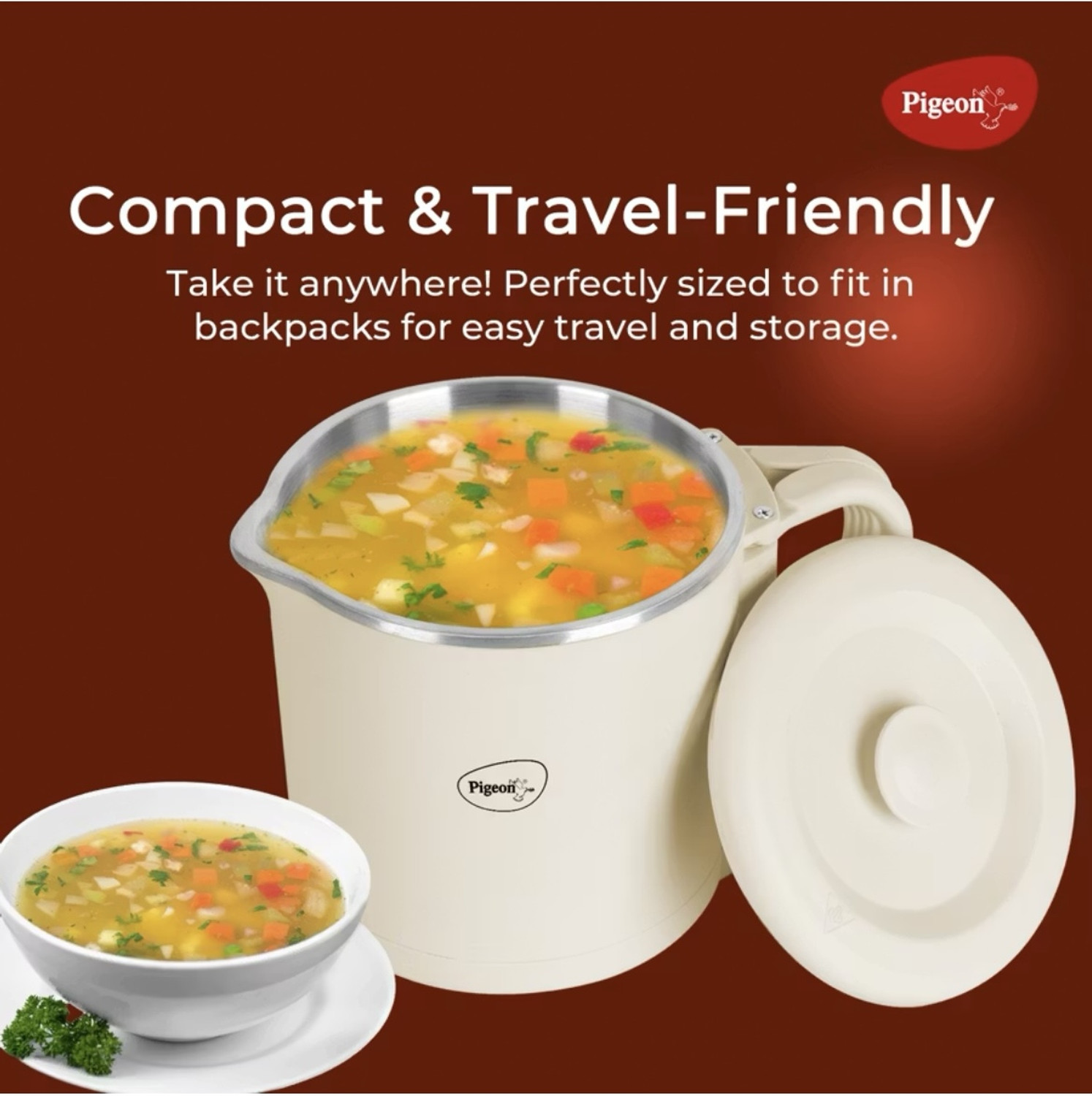 Image of Pigeon White Electric Kettle 0002 Multi Cooker Electric Kettle