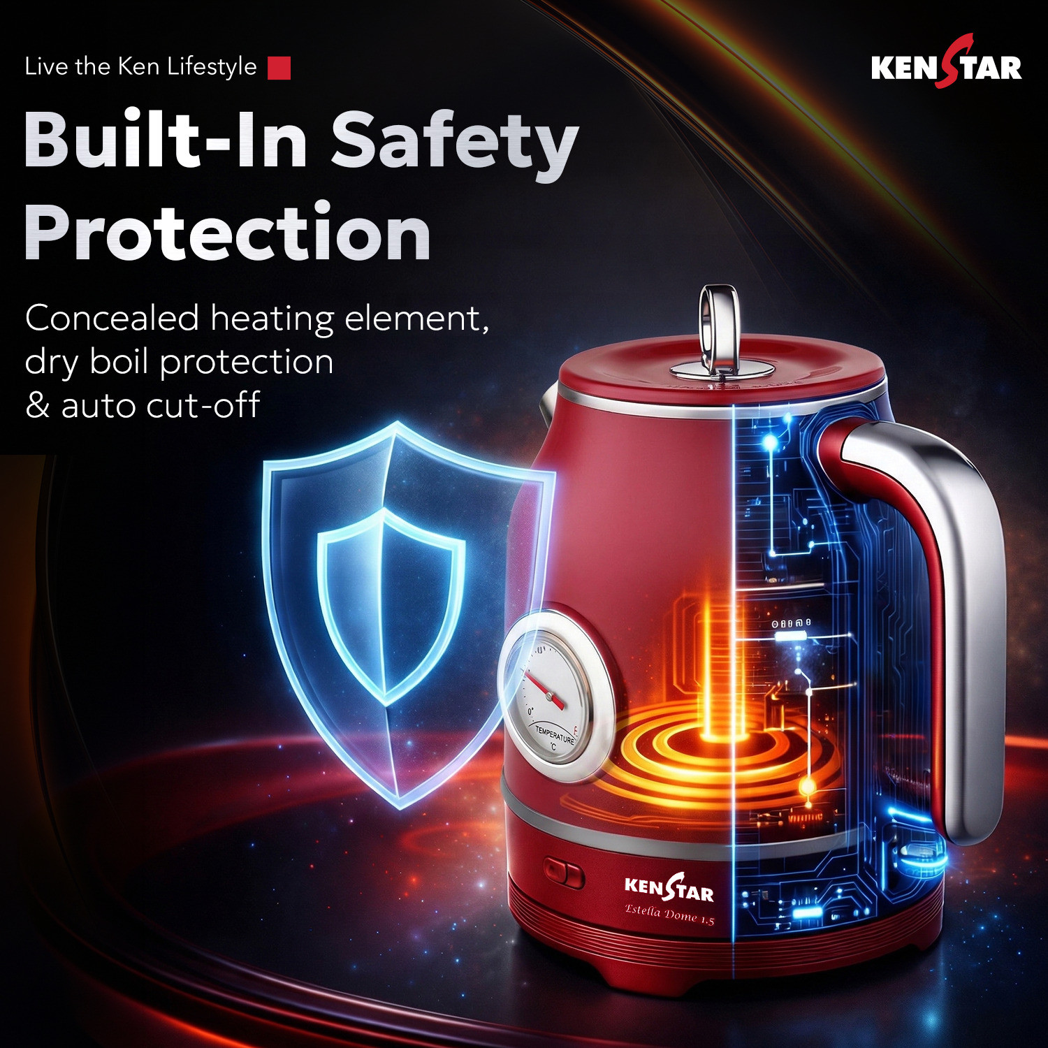 Image of Kenstar Estella Dome 1.5 L Electric Kettle
