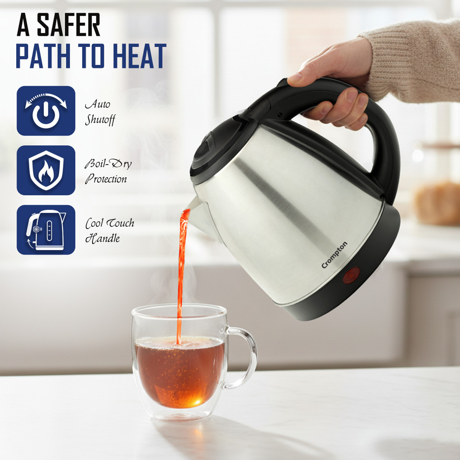 Image of Crompton Nigella 1.5L Stainless Steel Electric Kettle Electric Kettle
