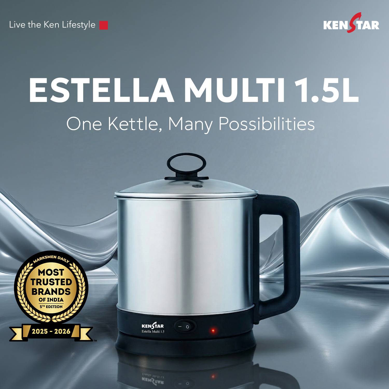 Kenstar Estella Multi 1.5 L Electric Kettle - Image 2