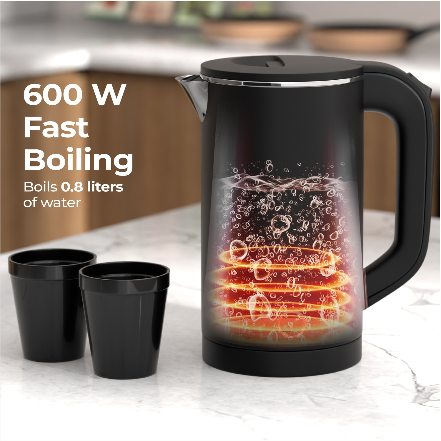 Image of Lifelong LLEKP03 Electric Kettle (0.8 L, Black)