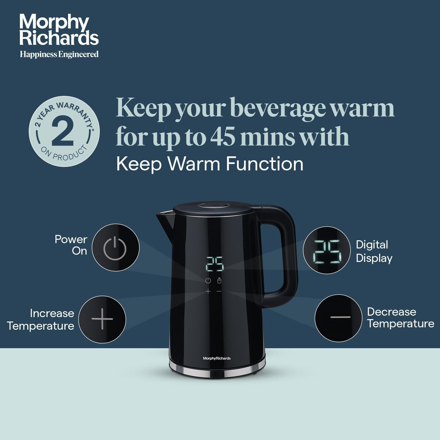 Image of Morphy Richards Windsor Series 1.7 Litre Digital Electric Kettle Electric Kettle