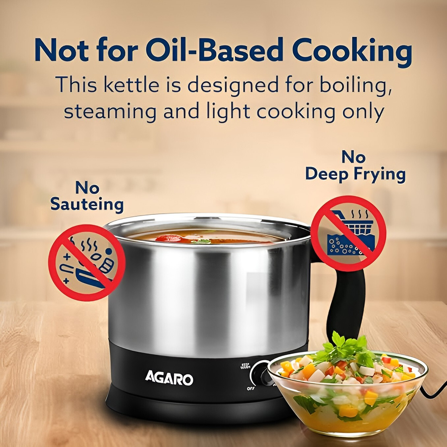 Image of AGARO ESTEEM 33333 Multi Cooker Electric Kettle