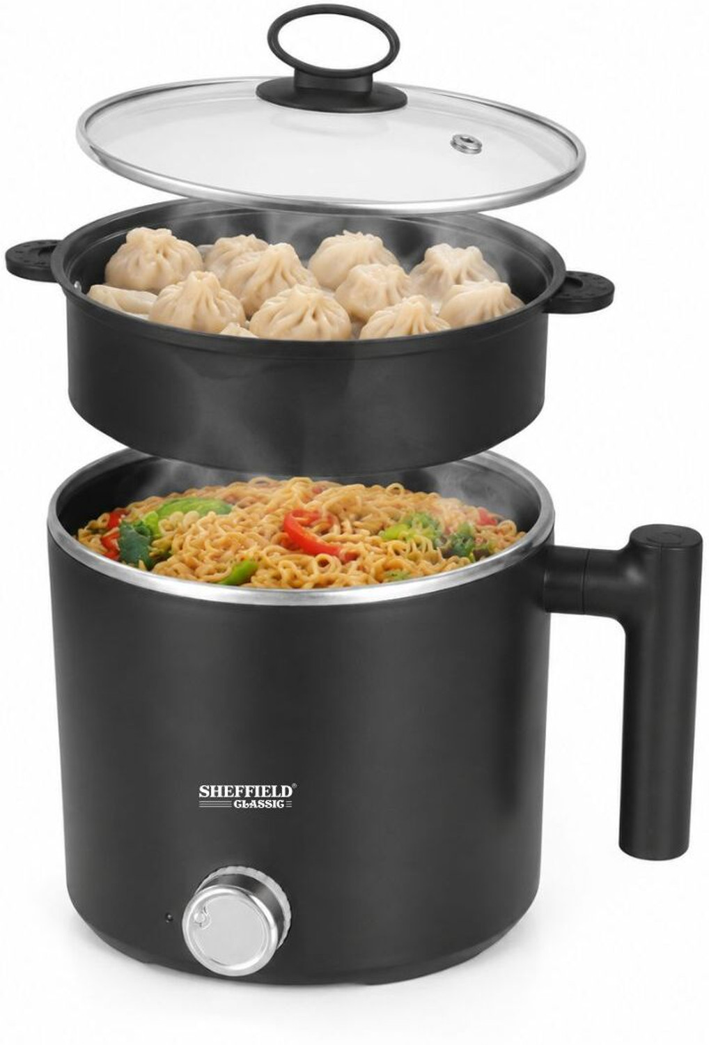 Image of Sheffield Classic Multipurpose Electric Kettle with Steamer, 600W Multi Cooker Electric Kettle