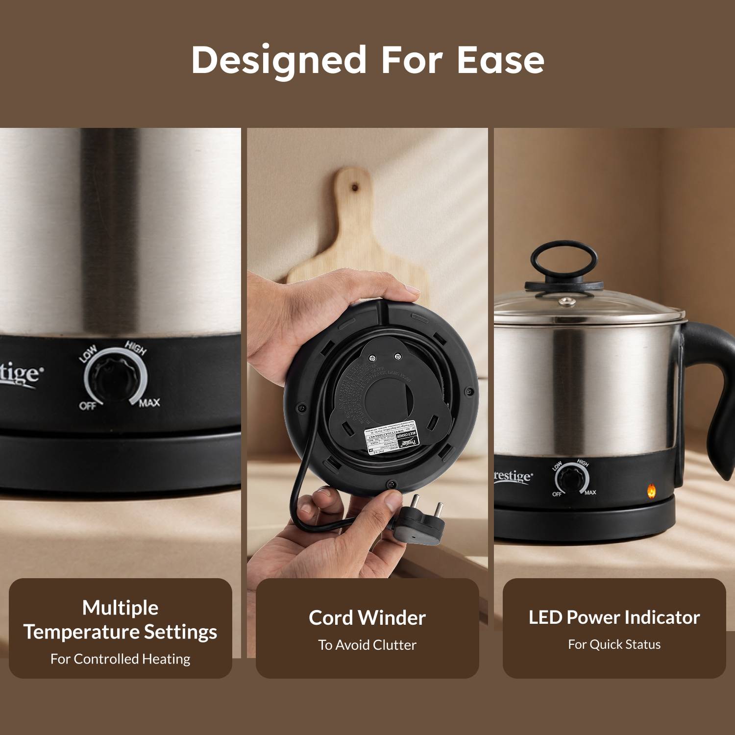 Prestige PMC 1+ Multi Cooker Electric Kettle Silver - Image 4