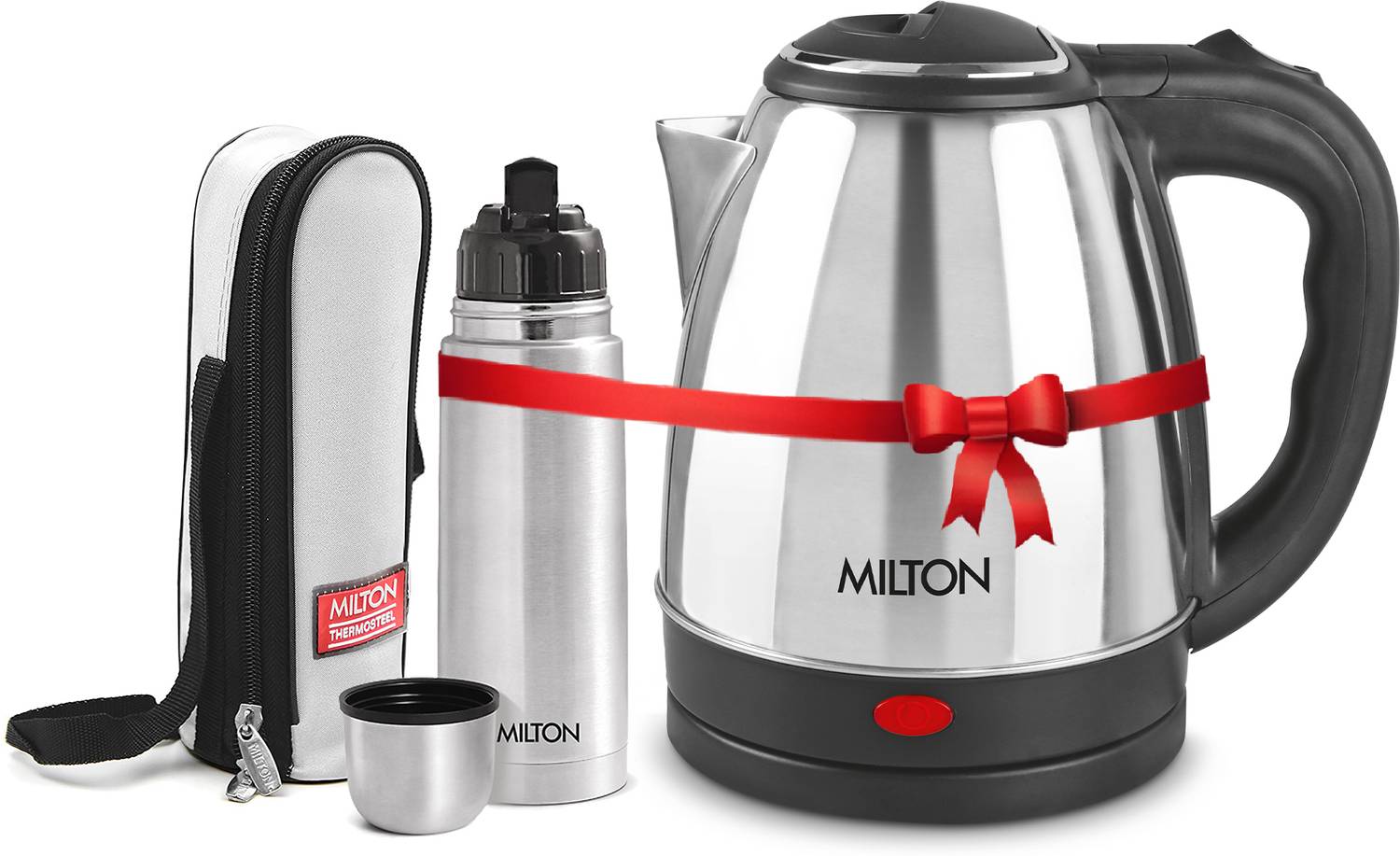 MILTON GO ELE KETTLE 1500+FLIP LID 350 Beverage Maker (1.5 L, Sil