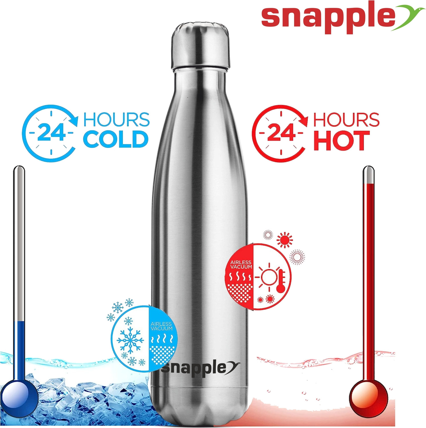 Image of Snapple Electric Kettle 1.5L & 500ml Vaccum Insulated Water Bottle Hot & Cold Gift Pack Beverage Maker