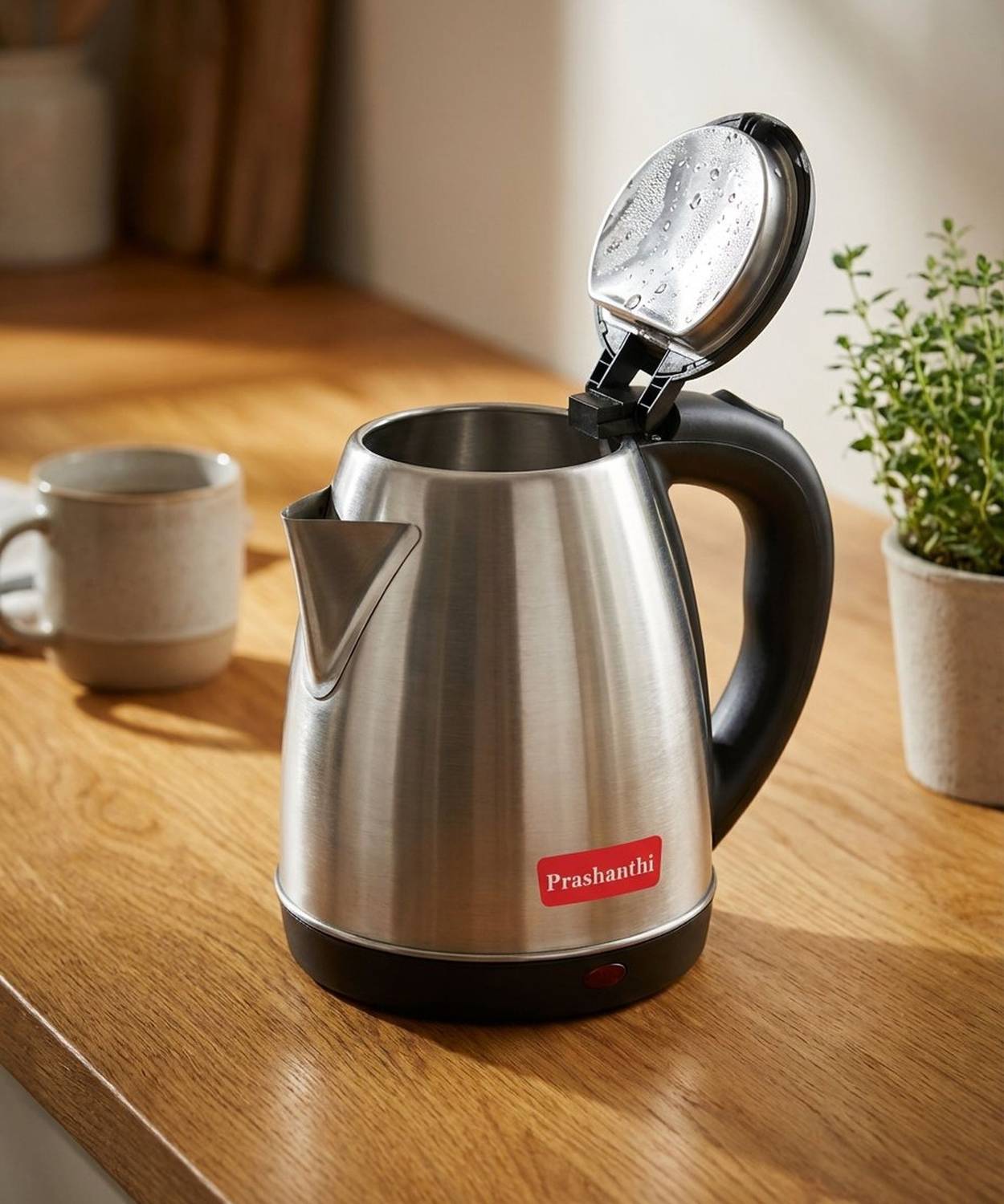 Prashanthi 1.5L Electric Kettle 1350W SS Body, Fast Boil & Cordle
