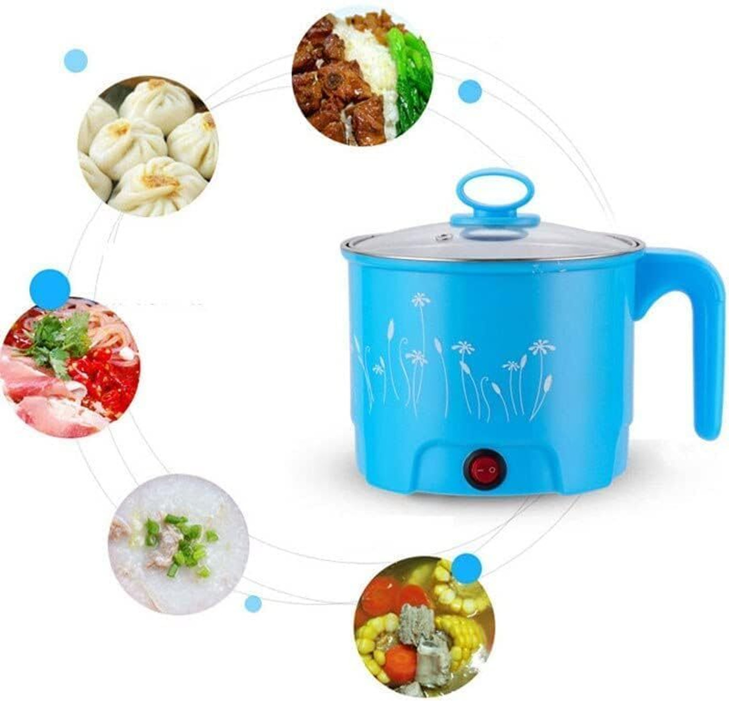 Image of M.R.Fashion Electric Multifunction Cooking Pot, Soup & Noodle Maker,Rice Cooker with Steamer Rice Cooker, Egg Boiler, Travel Cooker