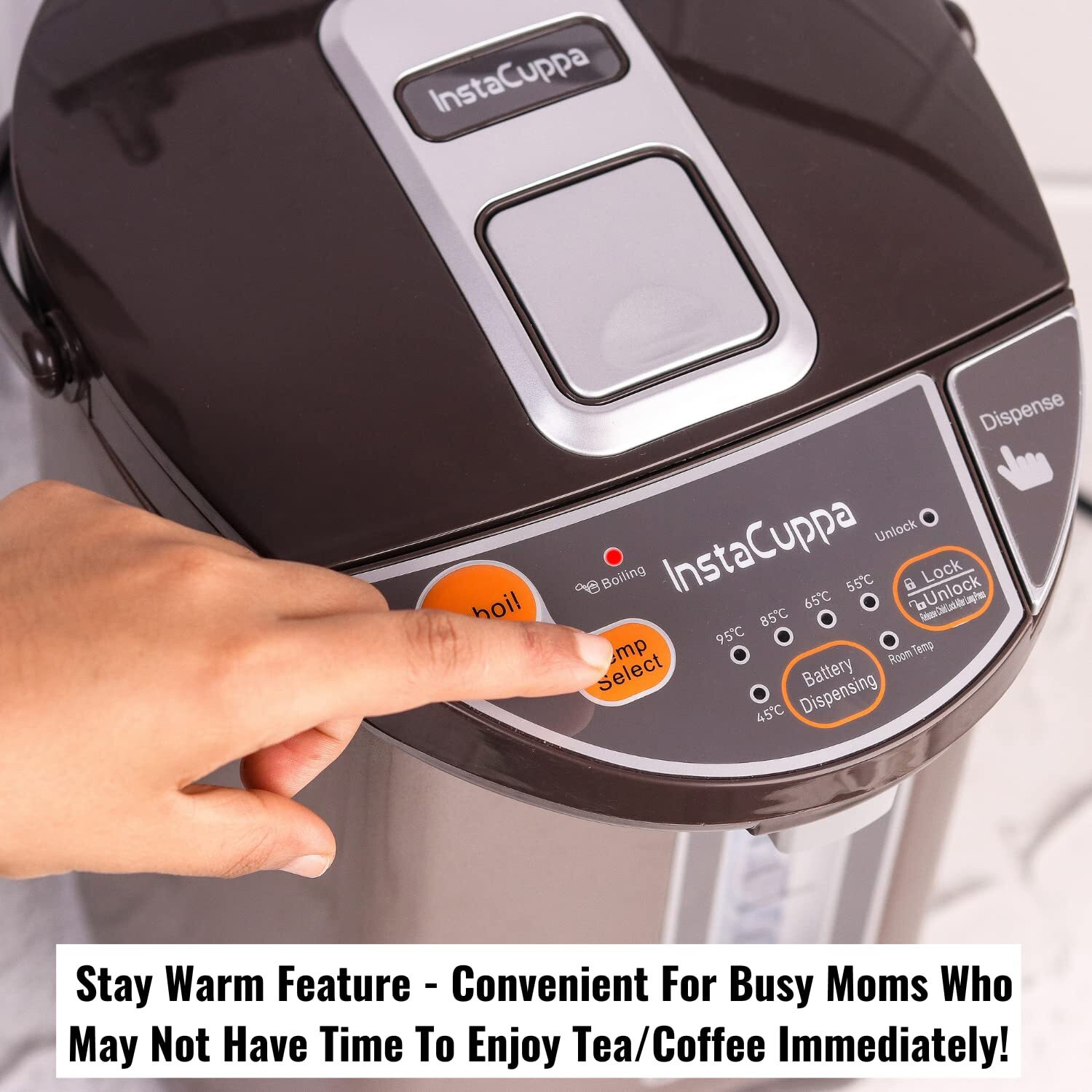 Image of InstaCuppa Electric Kettle Dispenser With Temperature Control, Stay Warm Function Electric Kettle