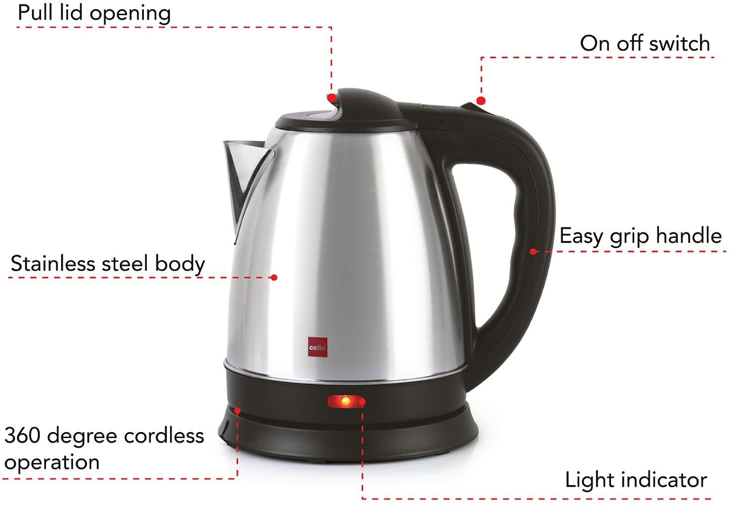 Image of cello Quick Boil Electric Kettle 1.5 Litre Electric Kettle