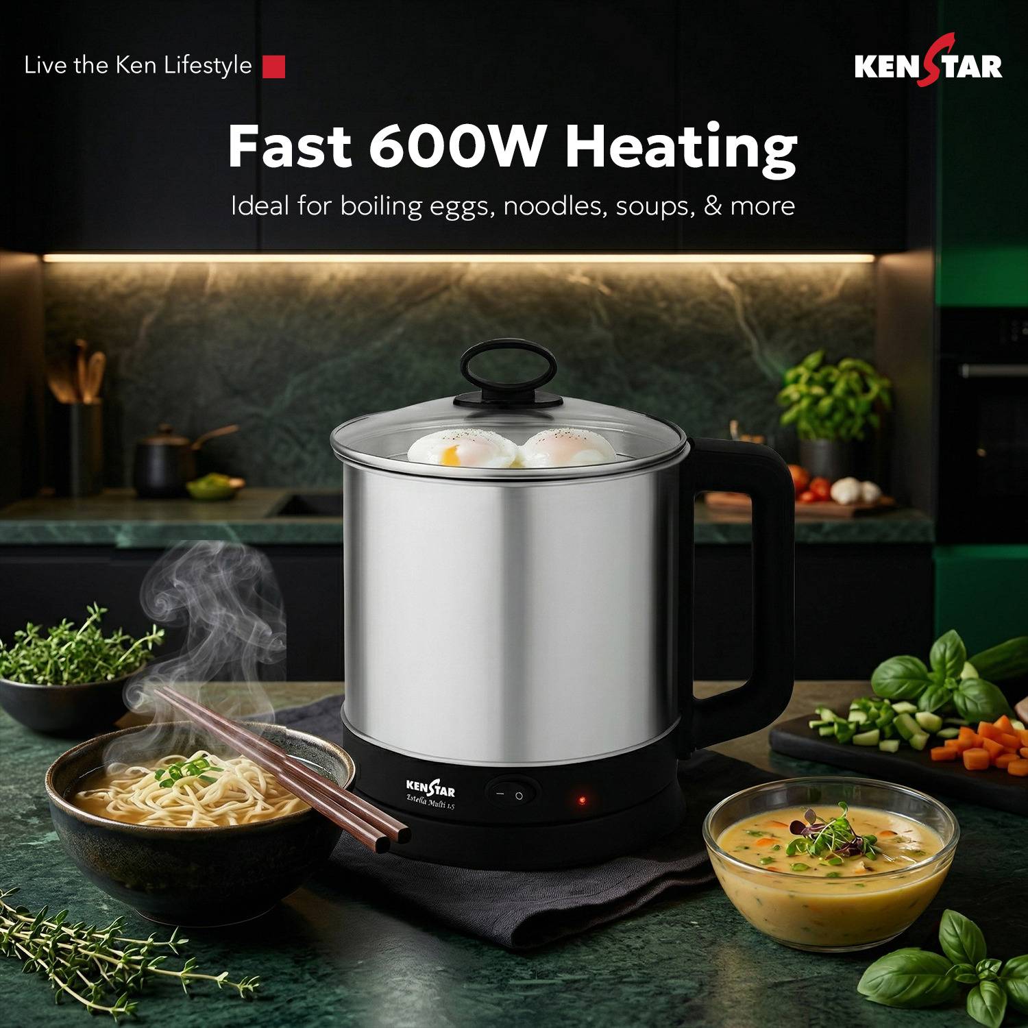 Kenstar Estella Multi 1.5 L Electric Kettle - Image 3
