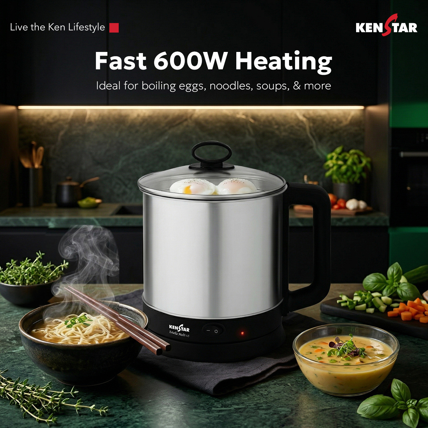 Image of Kenstar Estella Multi 1.5 L Electric Kettle