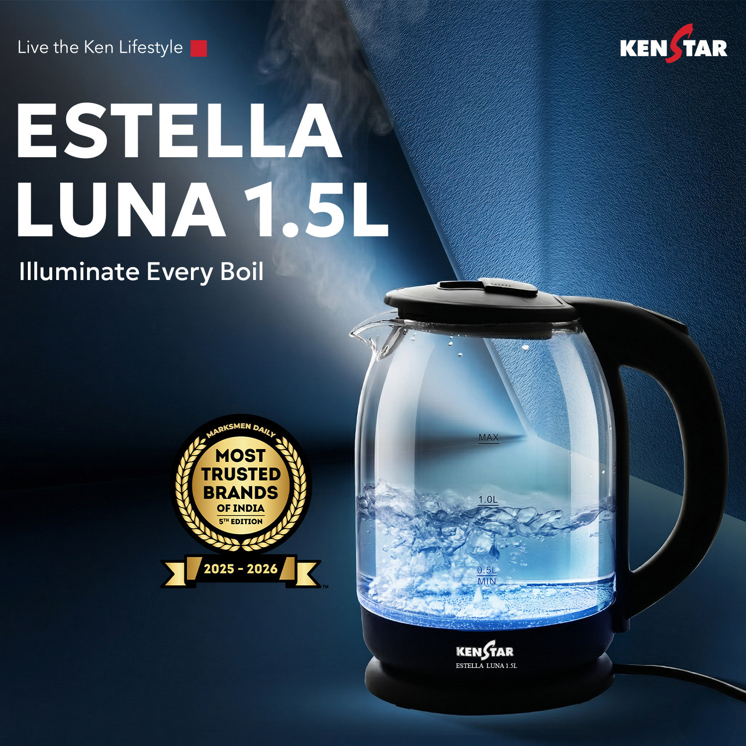 Image of Kenstar Estella Luna 1.5 L Electric Kettle