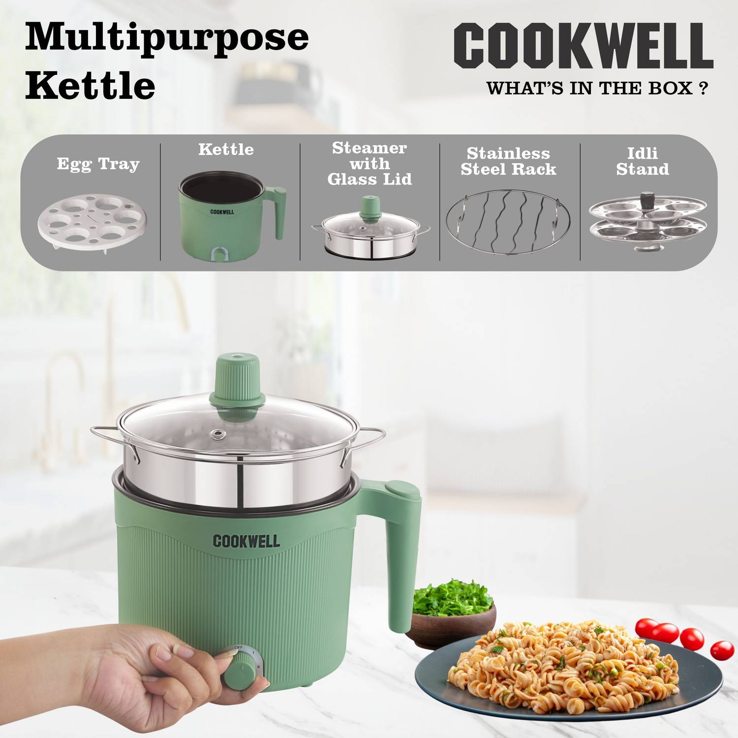 Cookwell Multipurpose Nonstick Kettle Multi Cooker - Image 4