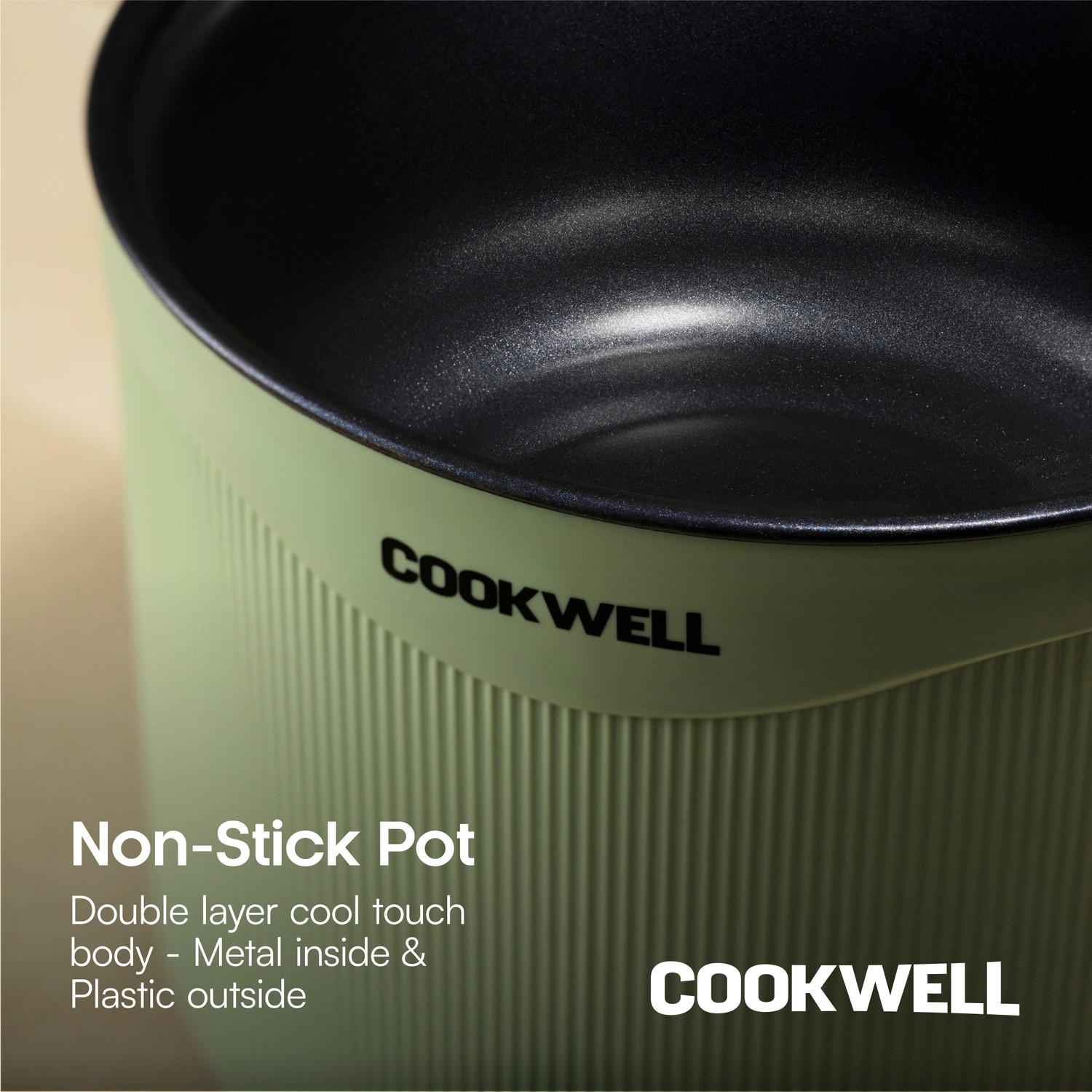 Image of cookwell Multipurpose Nonstick Kettle Multi Cooker Electric Kettle