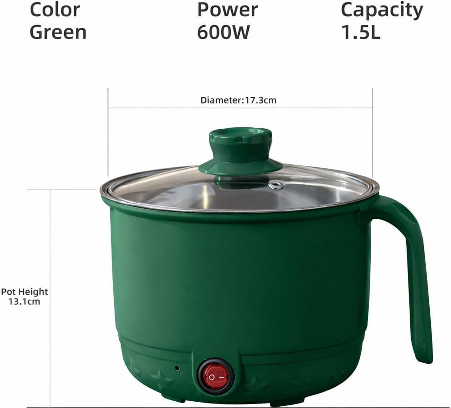 Image of ANADAYA ENTERPRISE Electric Cooking Pot with Steamer & Glass Lid 1.4 L Outer Lid Induction Bottom Pressure Cooker & Pressure Pan
