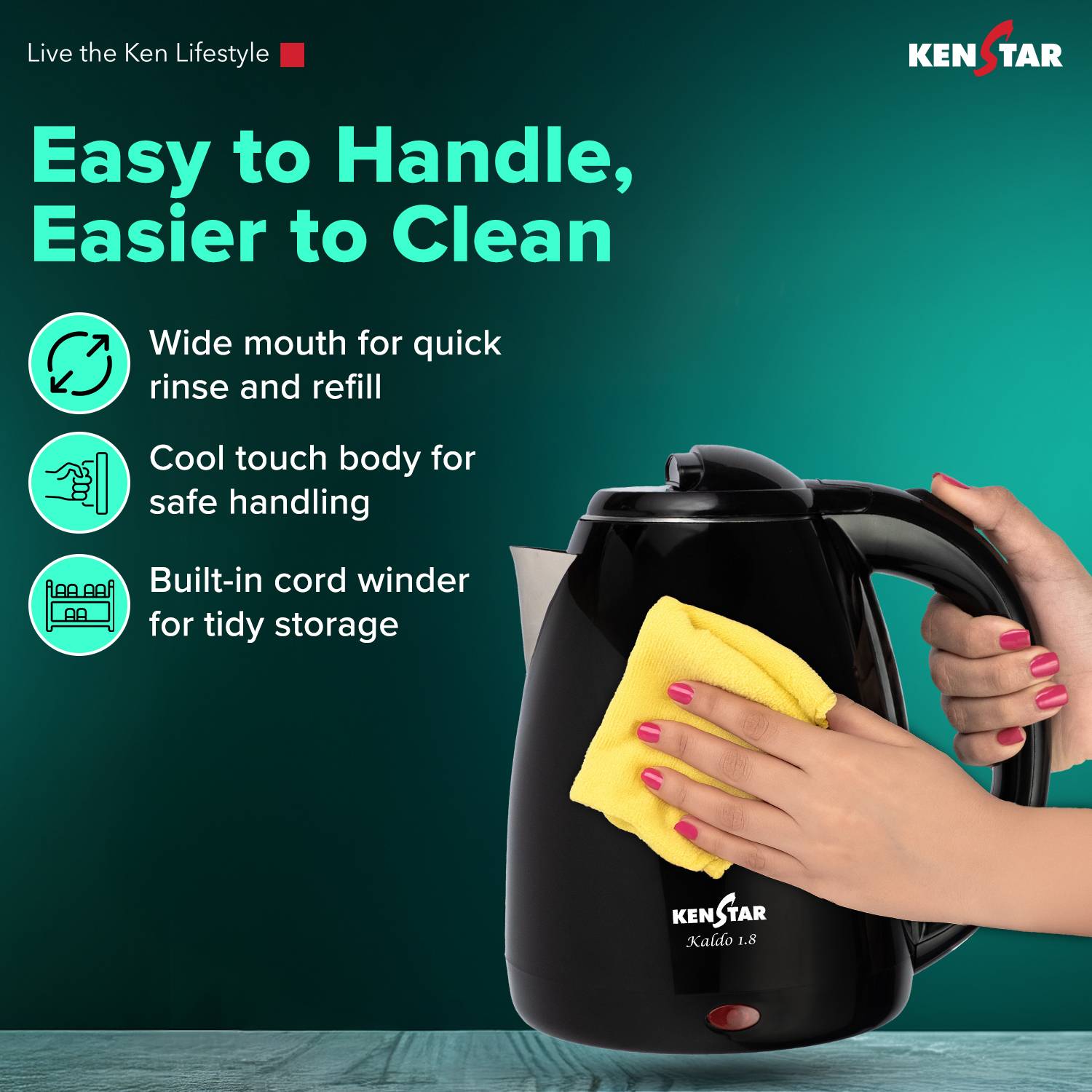 Kenstar Kaldo 1.8L Cool Touch Electric Kettle - Image 5