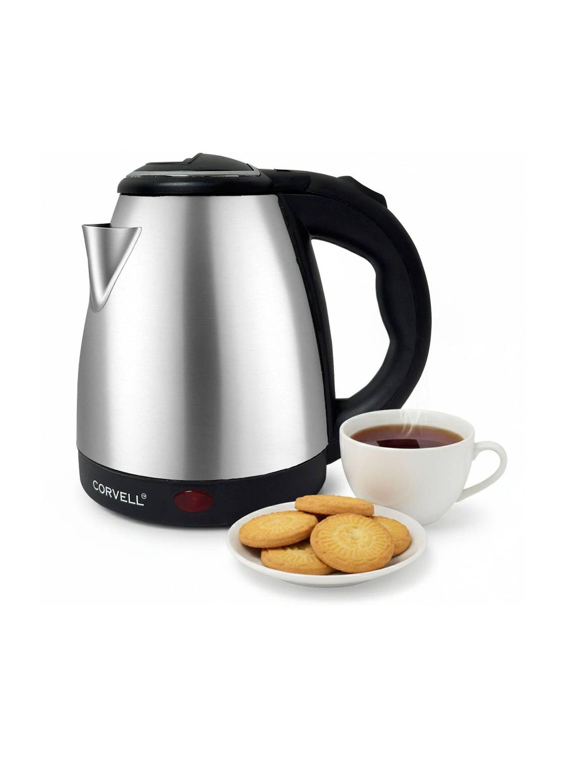 Corvell Stainless Steel Electric Kettle|1500W Fast Boil|Perfect for Home & Kitchen Use Electric Kettle