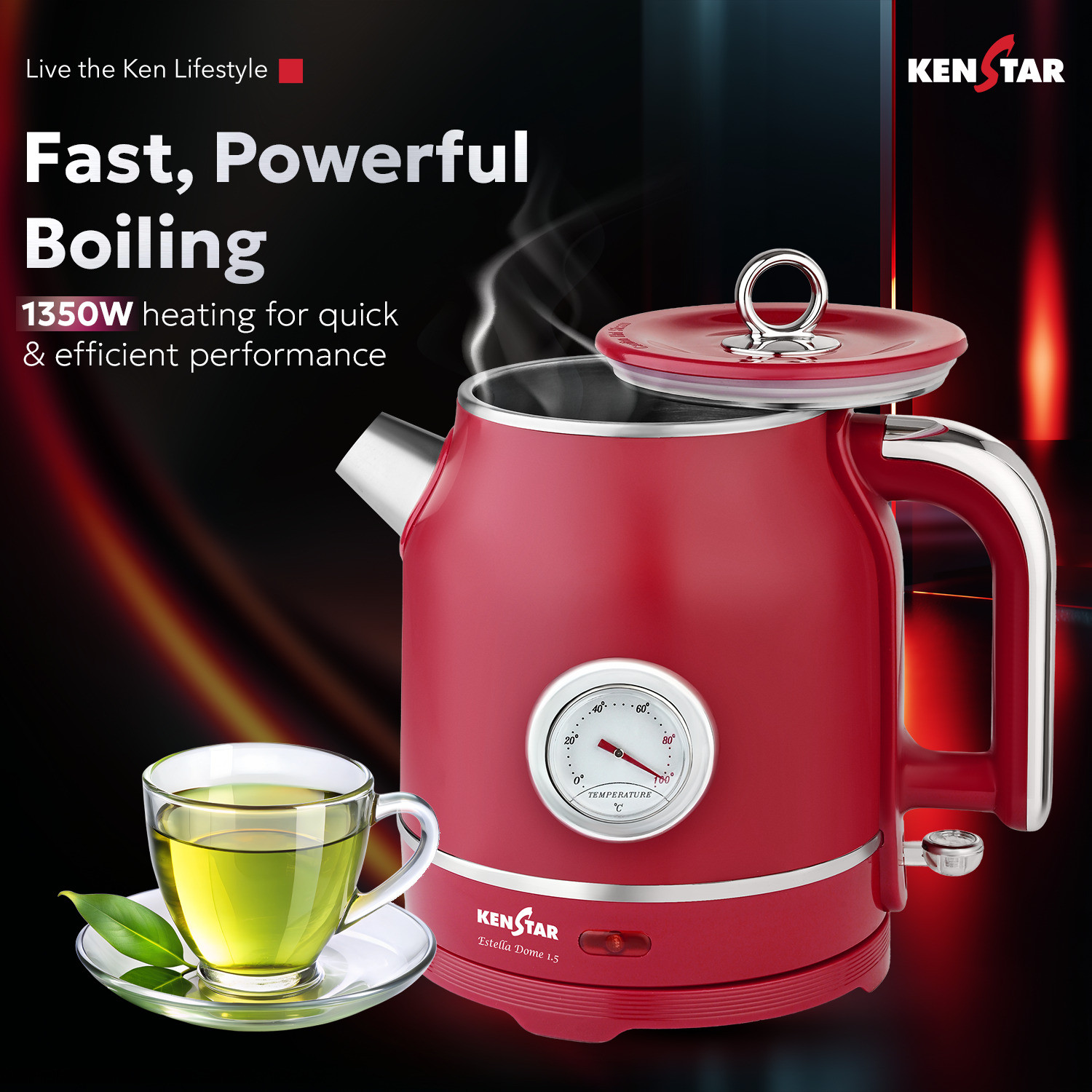 Image of Kenstar Estella Dome 1.5 L Electric Kettle