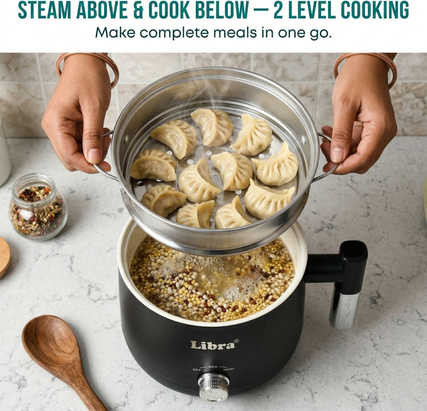 Image of LIBRA Ceramic Coating Multi Cooker Electric Kettle