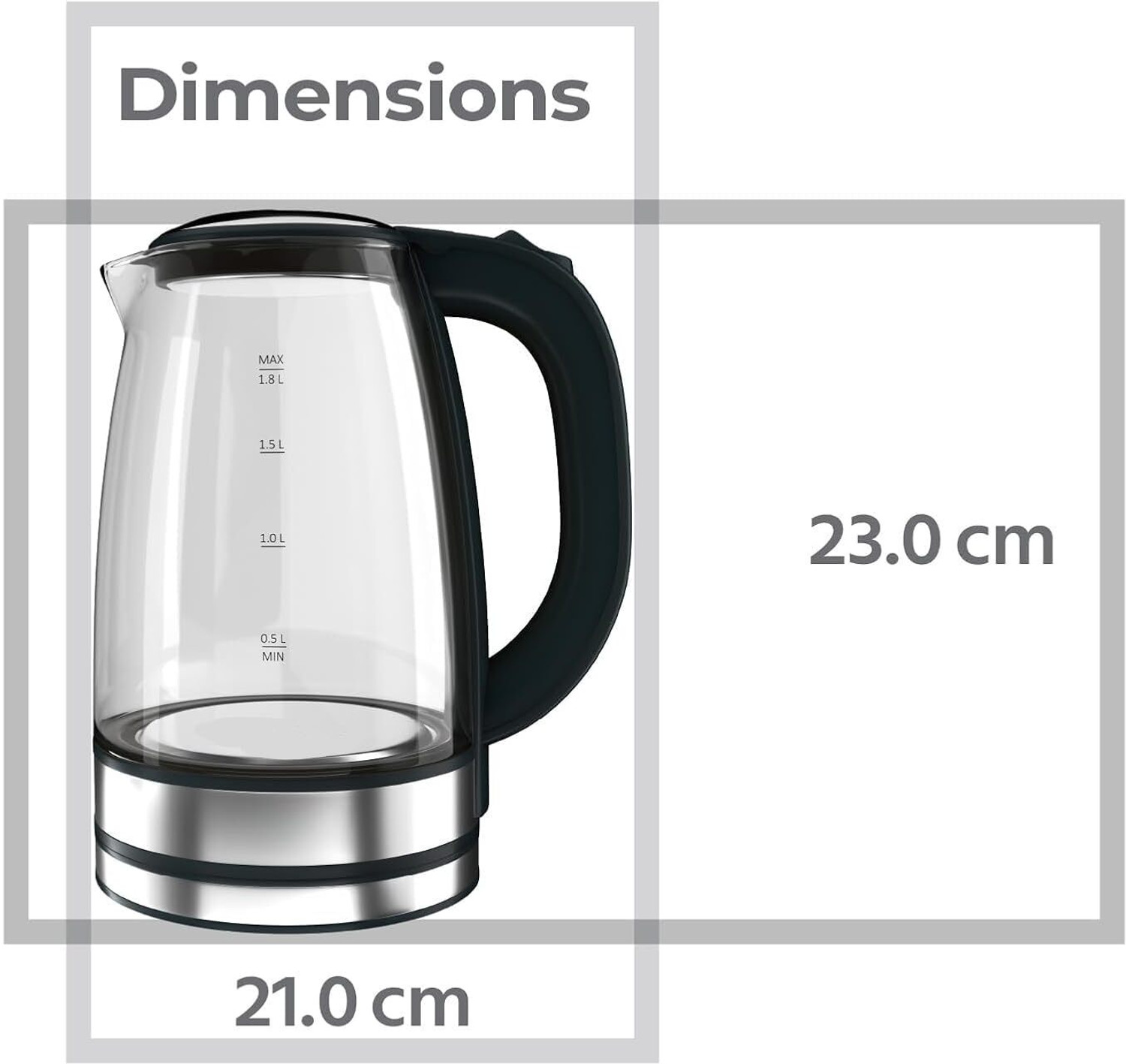 Image of DRUMSTONE LED Glass Electric Kettle with Auto Shut Off Electric Kettle