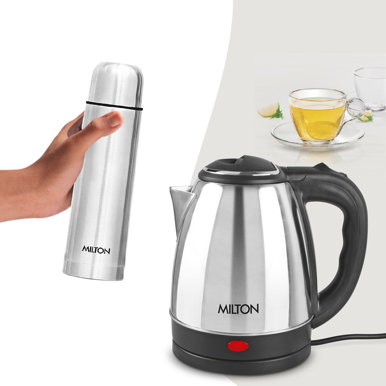 Image of MILTON Go Electric Kettle 1500 + Flip lid 500 Bottle Beverage Maker