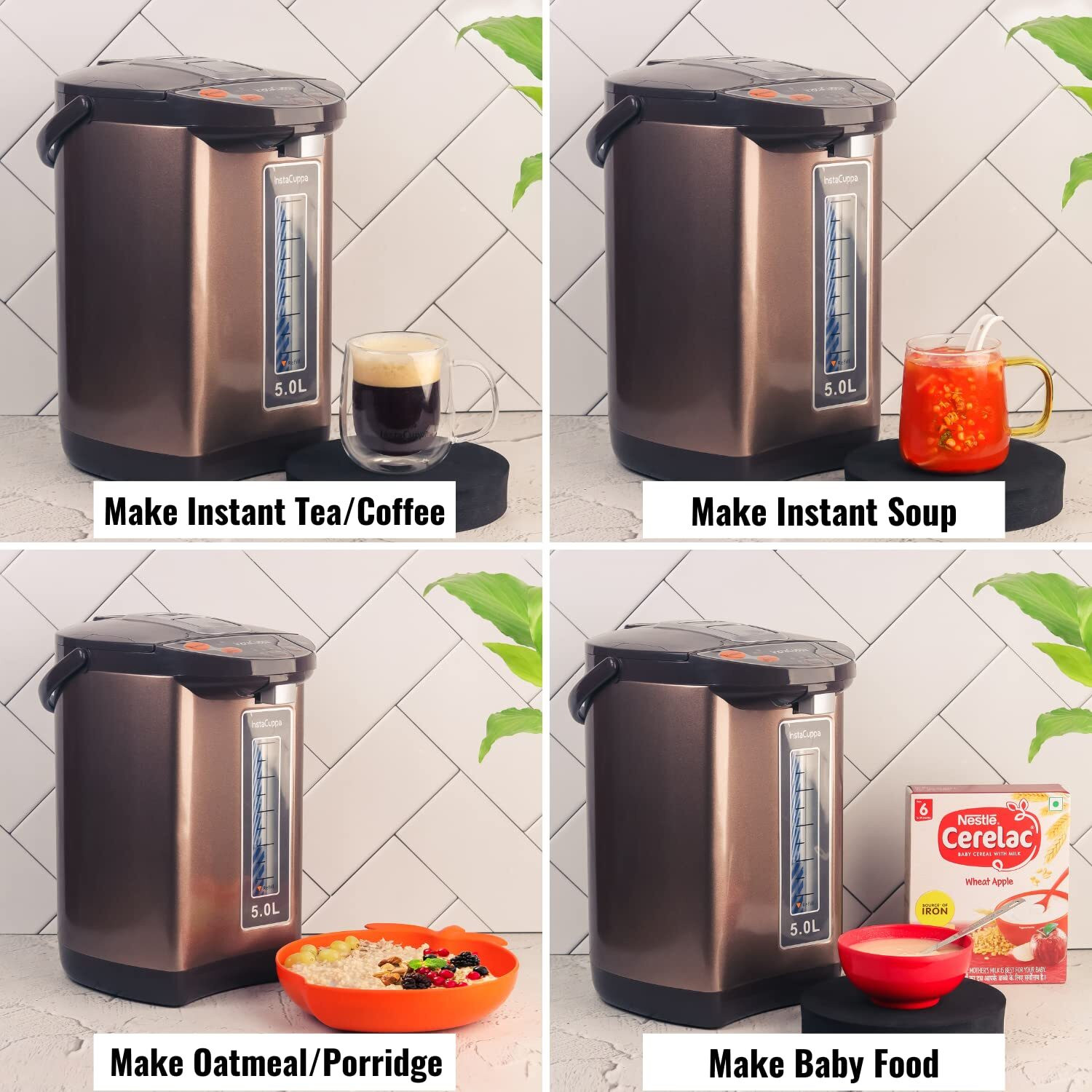 Image of InstaCuppa Electric Kettle Dispenser With Temperature Control, Stay Warm Function Electric Kettle
