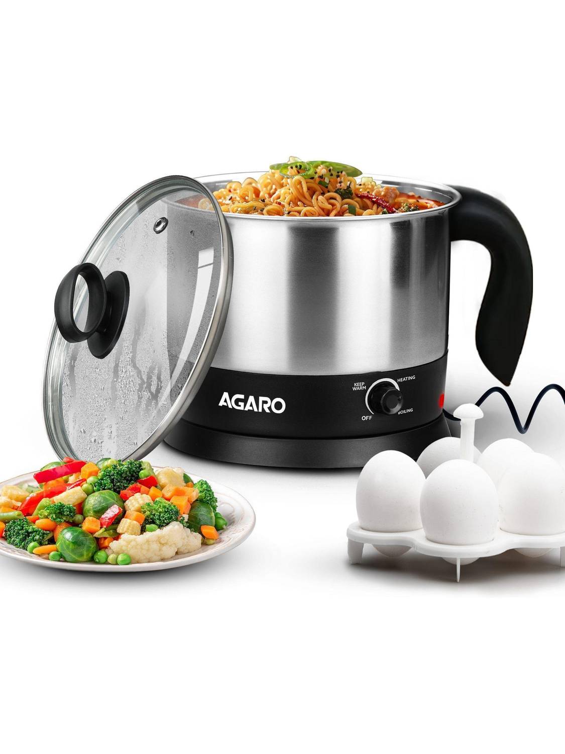 AGARO Esteem Multi Kettle 600W Stainless Steel - Image 1