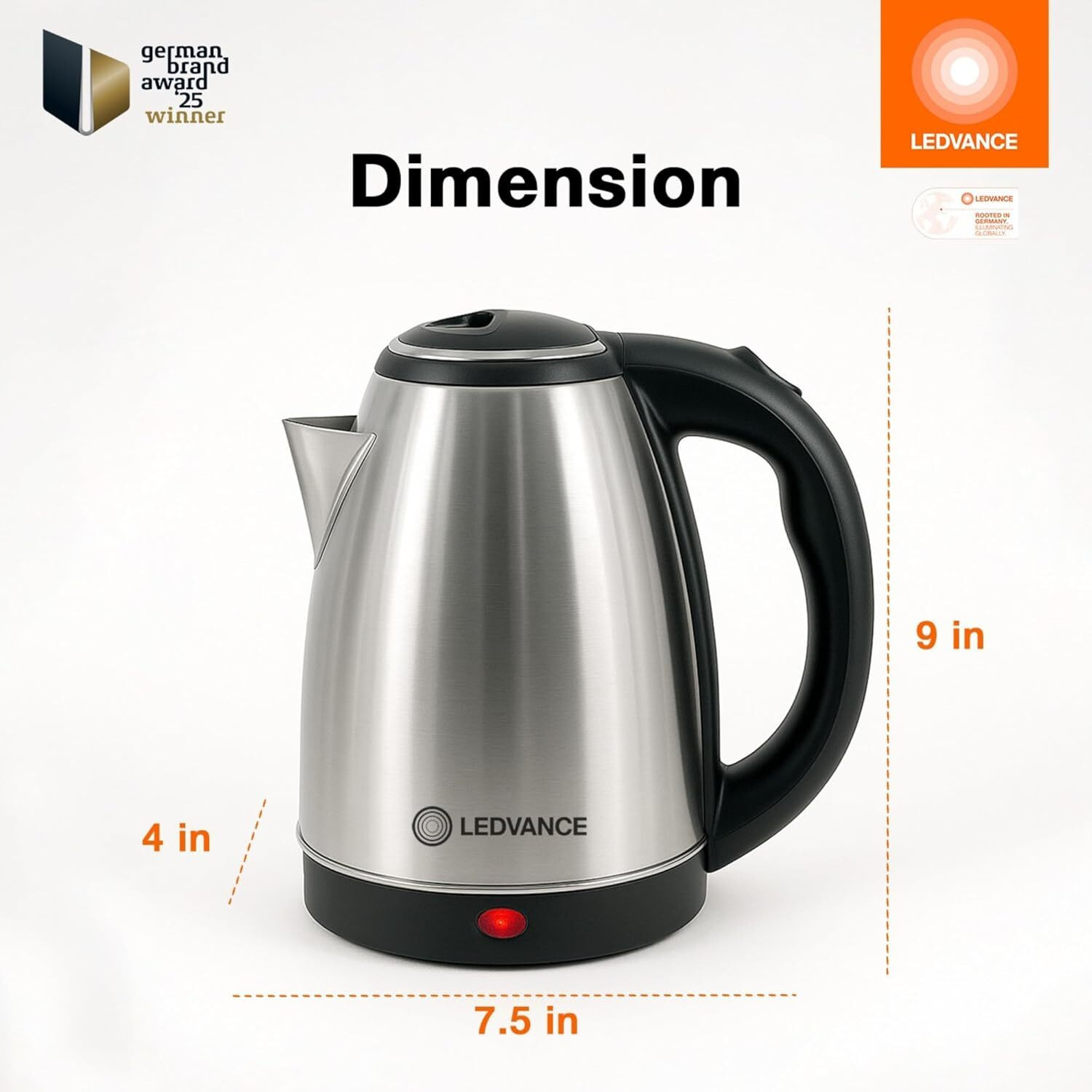 Image of ledvance Electric Kettle | For Hot Water, Tea, Coffee & Noodles| 1350W | Quick Heating Electric Kettle
