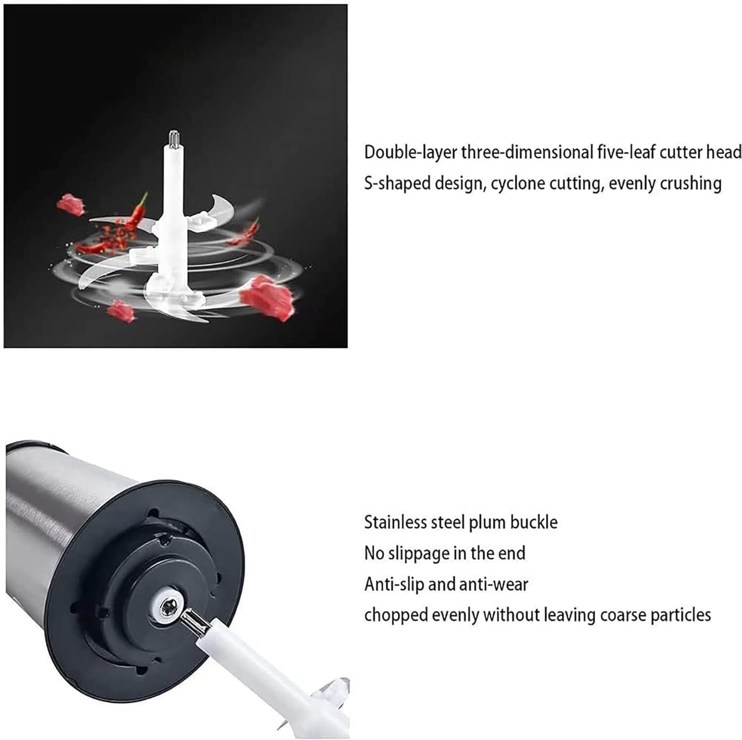Image of BBD Kitchen Shop 2L Stainless Steel Electric Chopper & Meat Grinder Electric Vegetable & Fruit Chopper